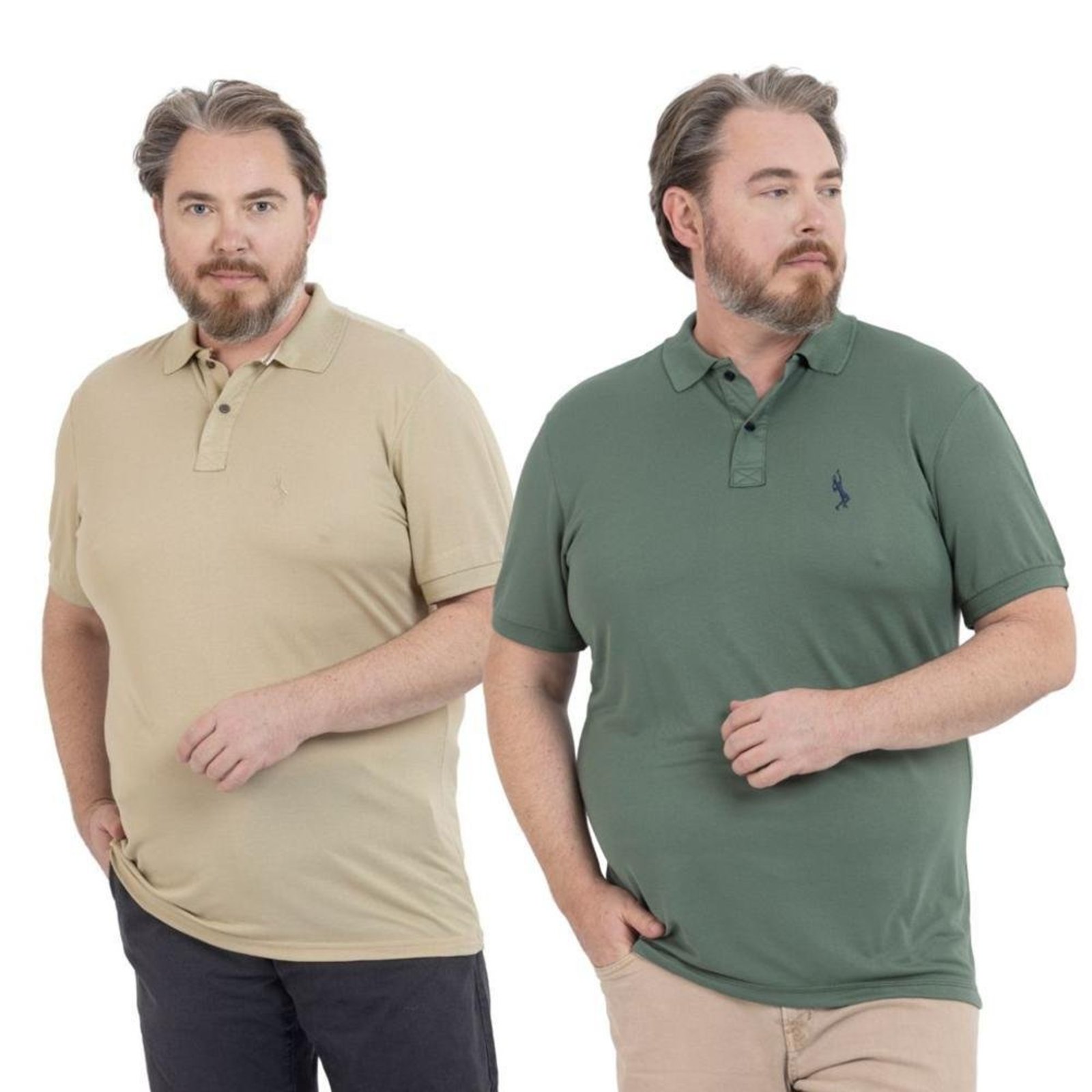 Kit 2 Camisa Polo Masculina Plus Size Piquet Viscose Dry