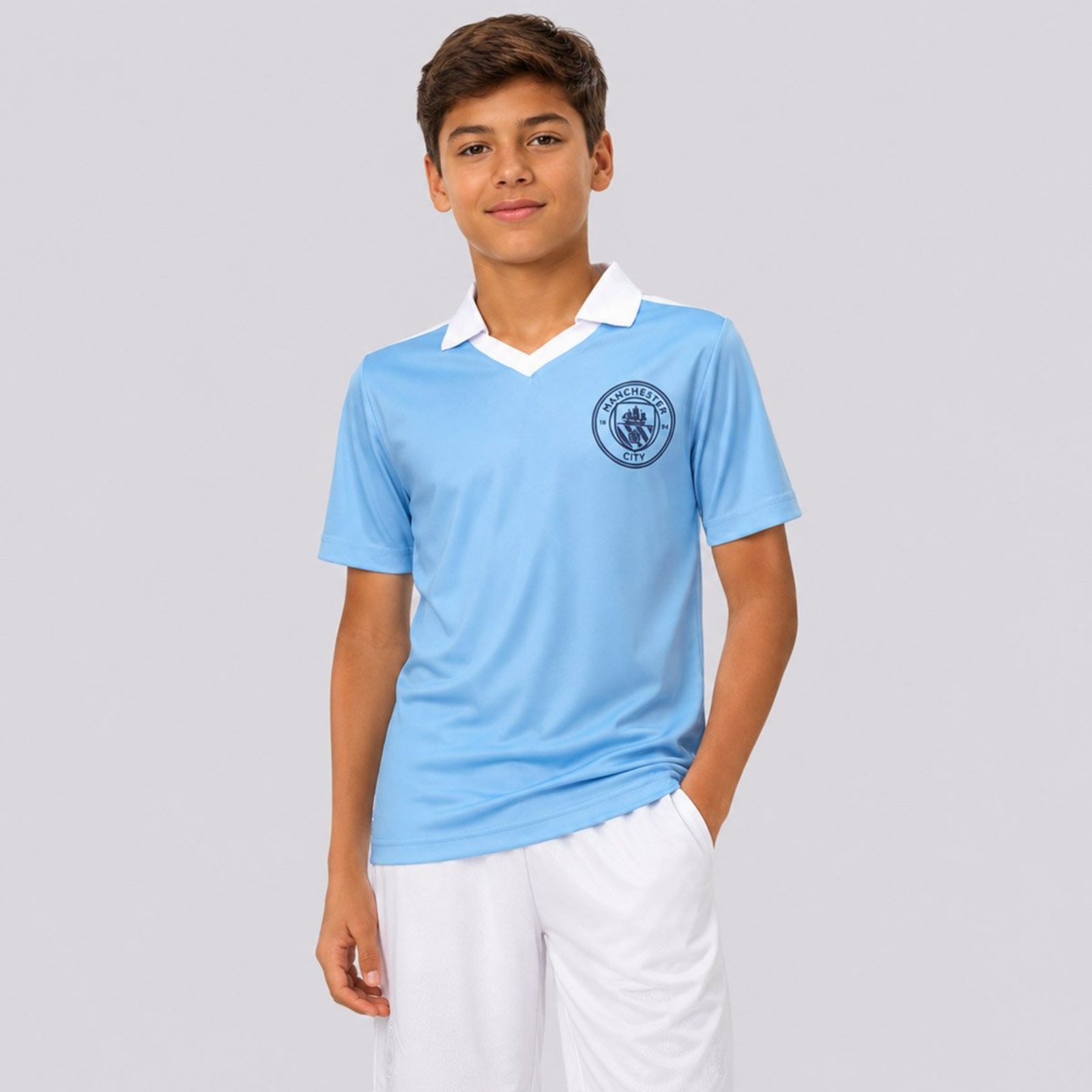 Camisa Manchester City The Blues Juvenil Azul