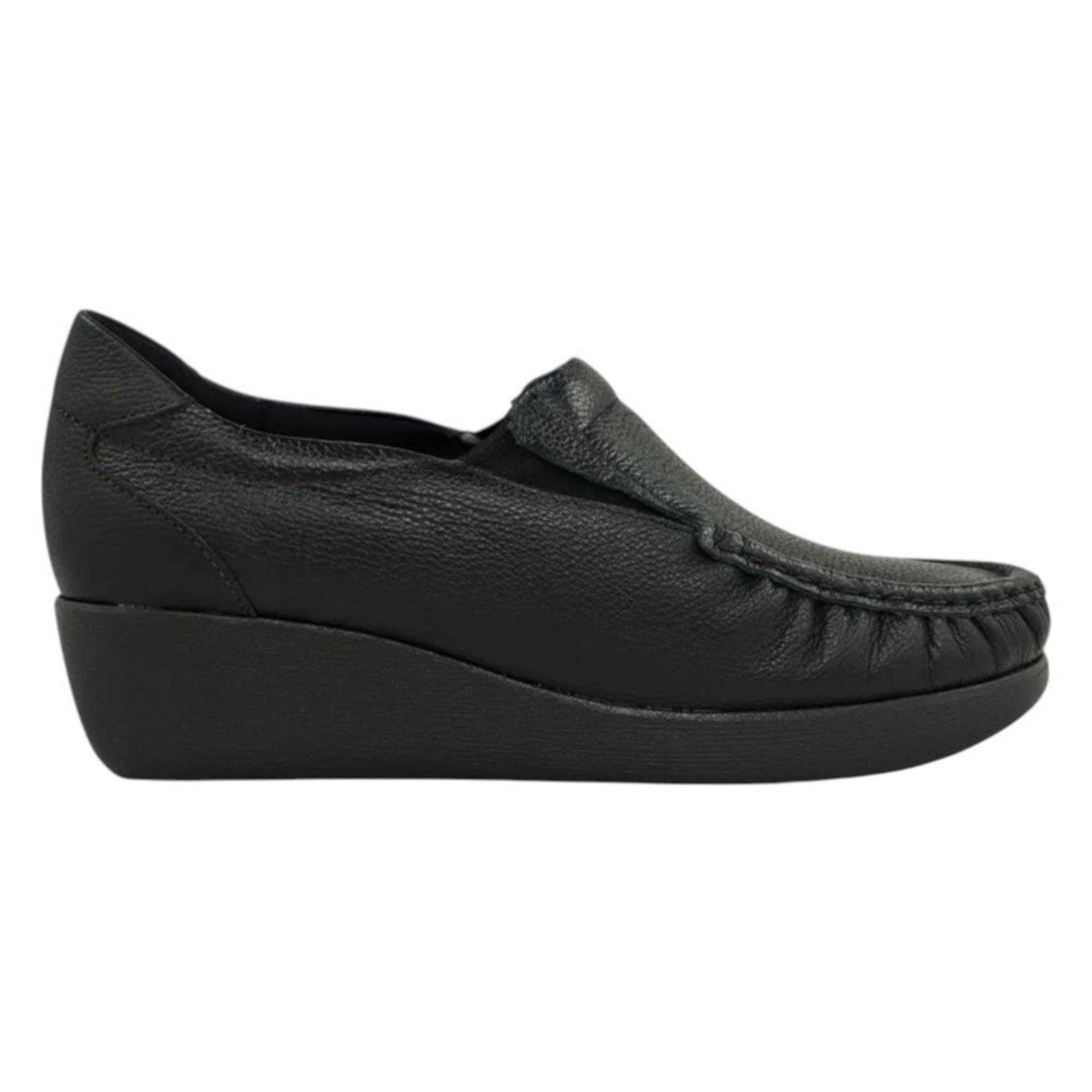 Mocassim Usaflex Salto Anabela Feminino – Preto – usaflex