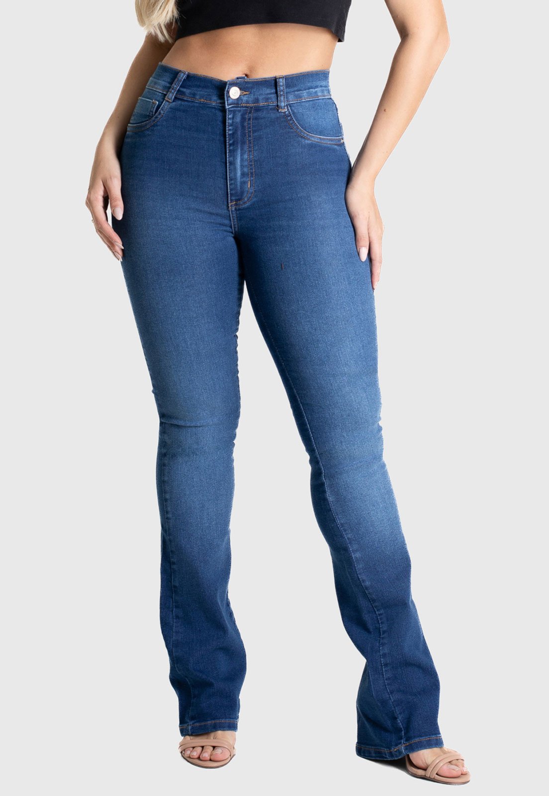 Calça Jeans Feminina Sawary Bootcut Azul