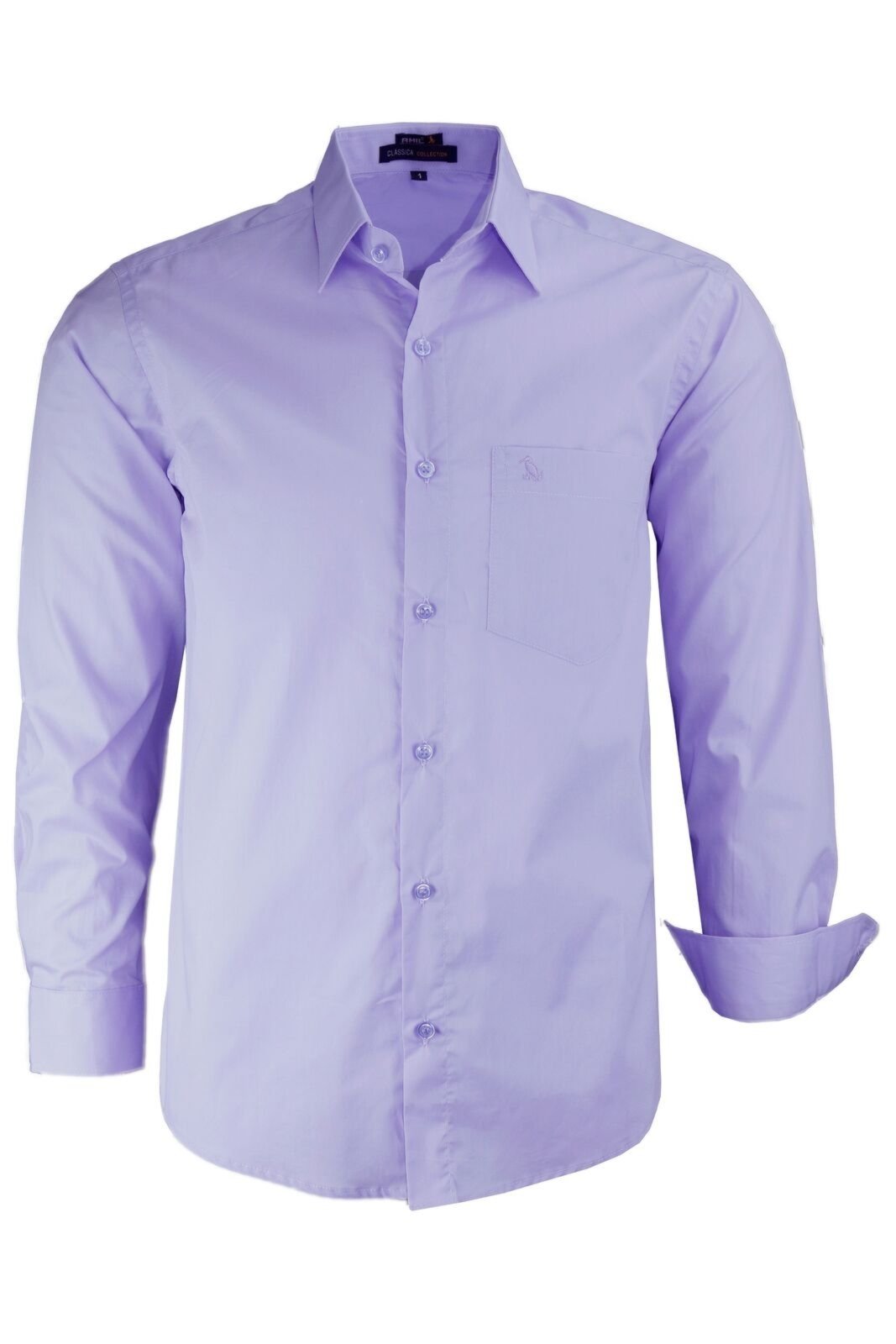 Camisa Manga Longa Lisa De Algodão Ideal Para Ternos 1719