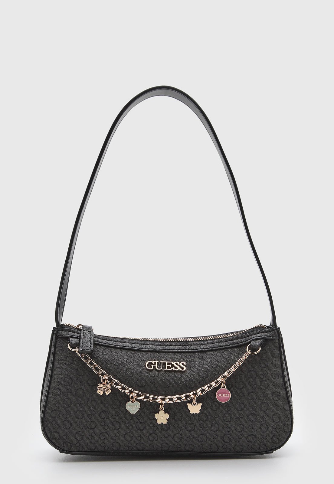Bolsa Feminina Guess Corrente Charms Preto