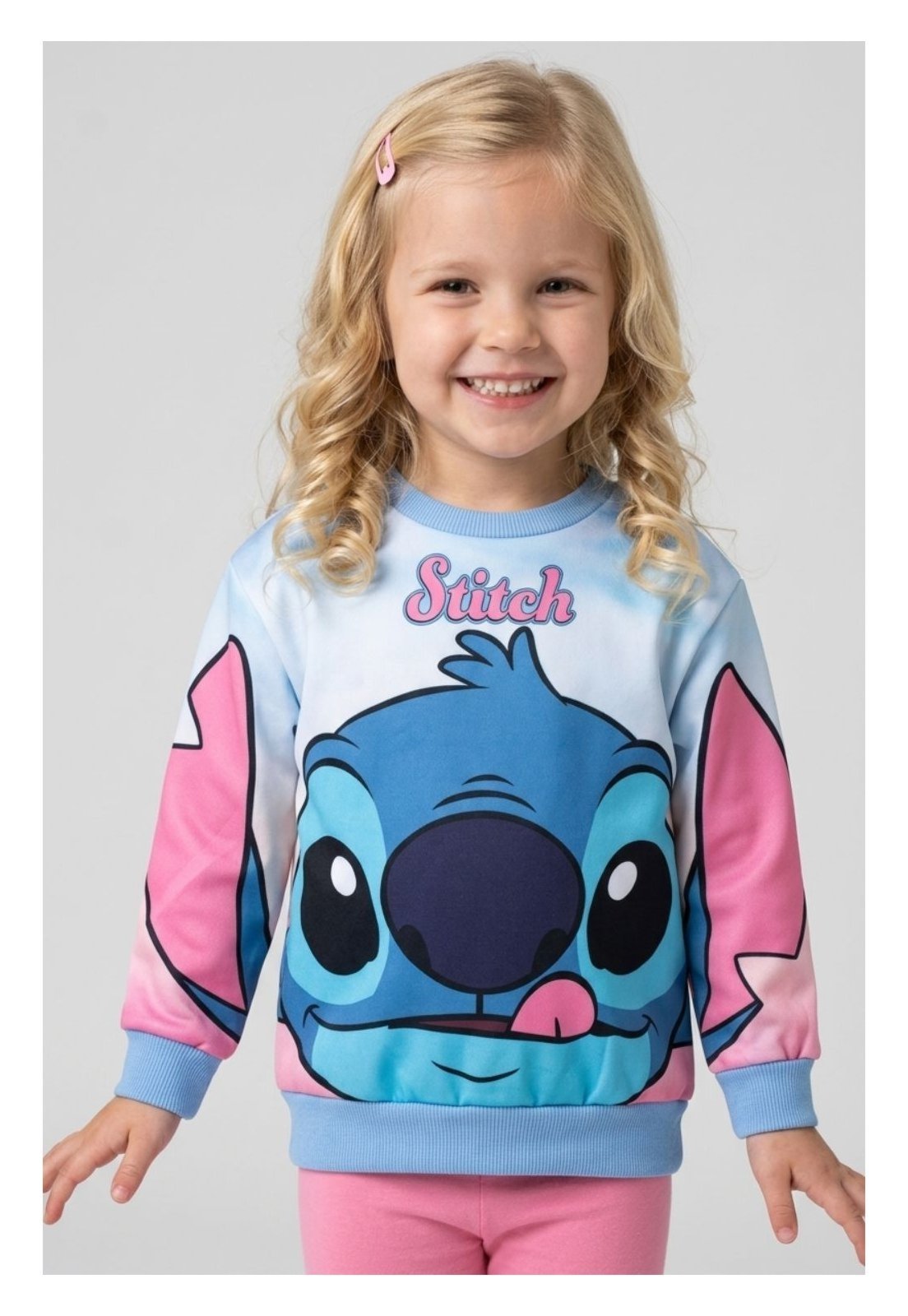 Infantil - Casaco Disney Feminino Oversized Stitch