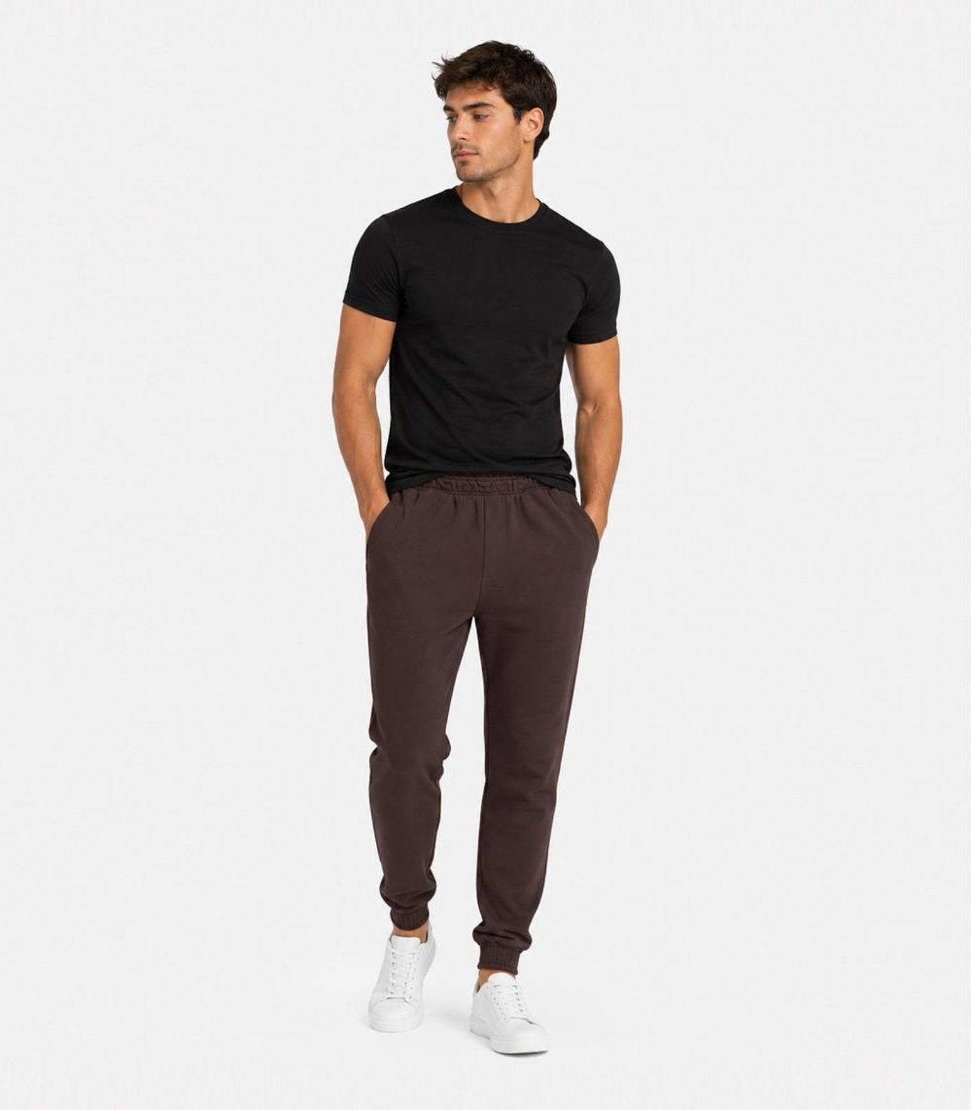 Calça Jooger Masculina Moletom Peluciado Select Marrom