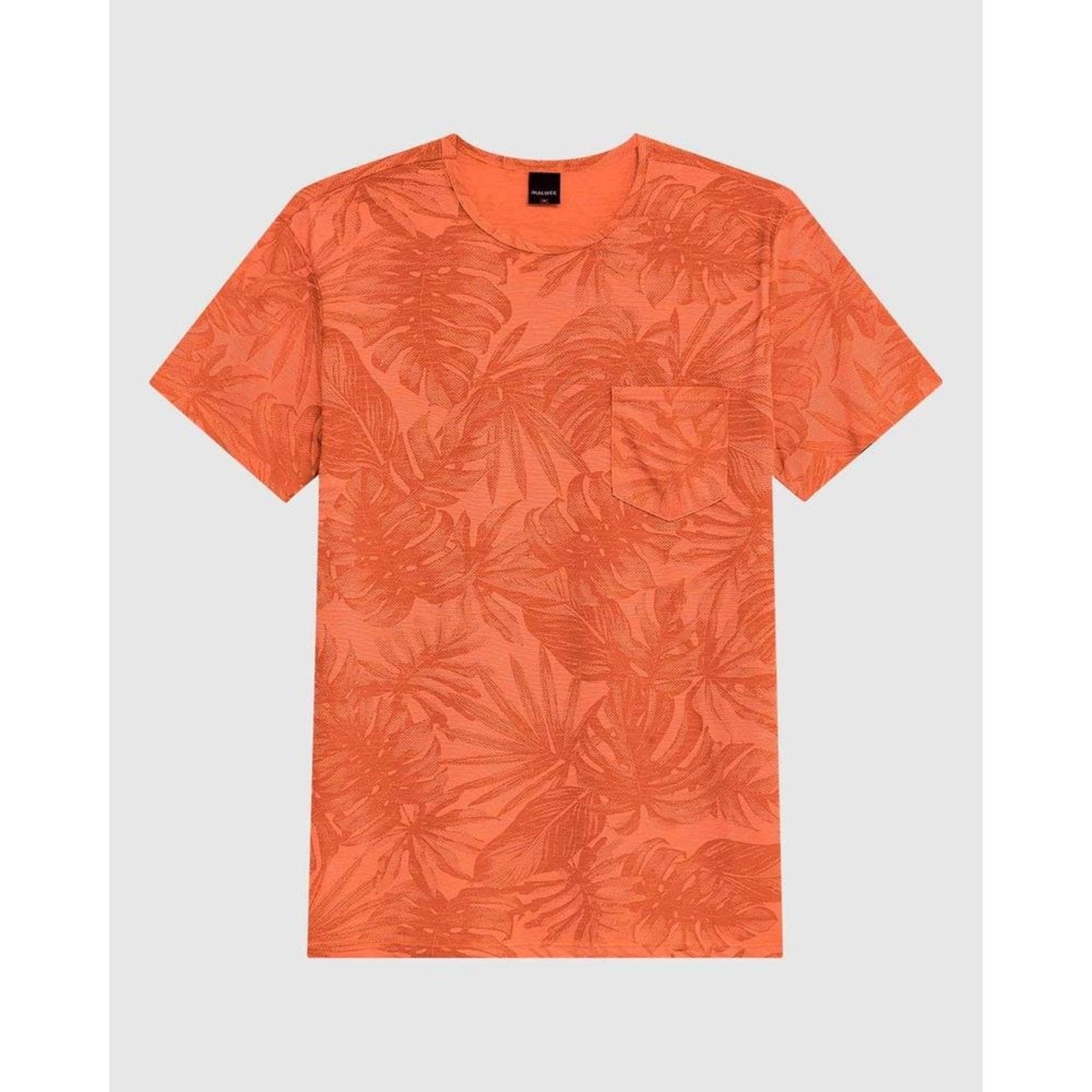 Camiseta Masculina Slim Estampada Bolso Frontal Em Malha Fio A Fio