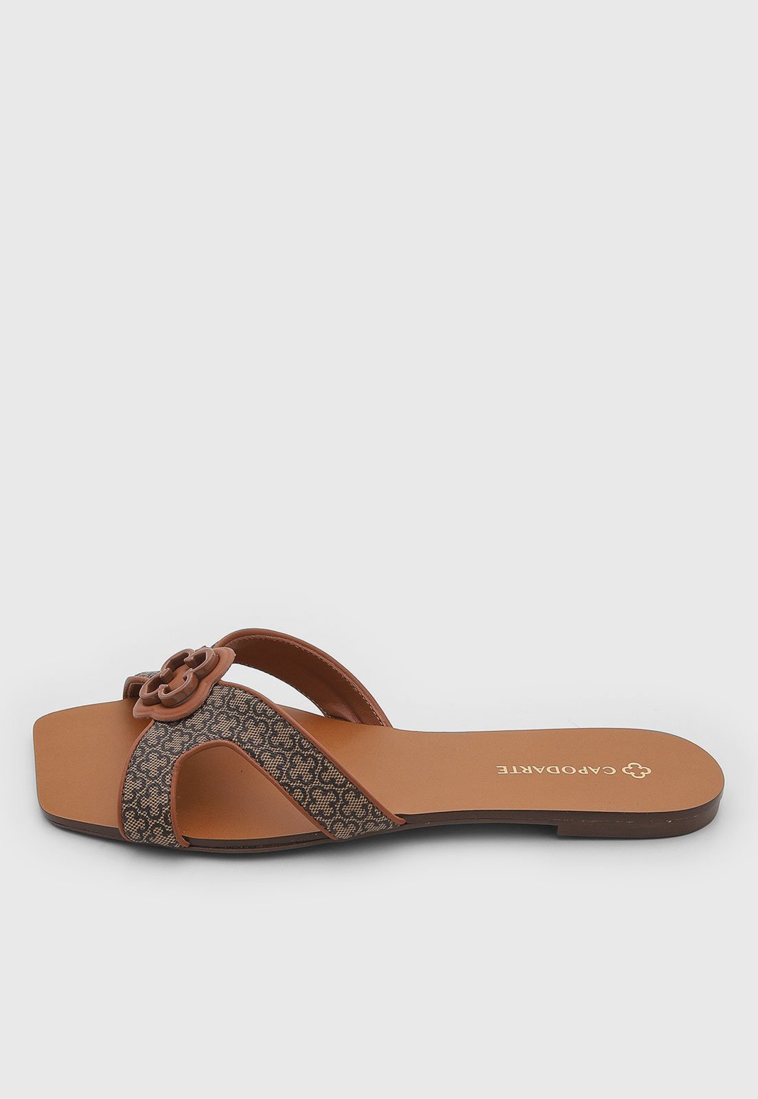 Rasteira Feminina Capodarte Detalhe Flor Marrom