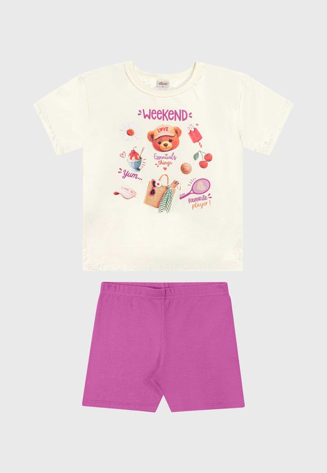 Infantil - Conjunto Elian Estampa Weekend Colorido