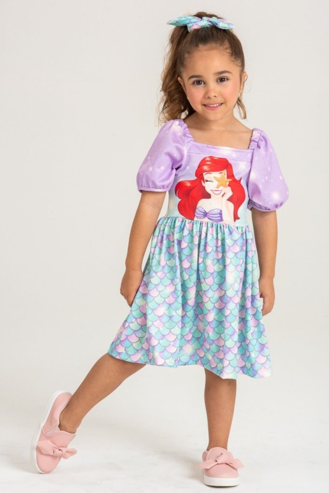 Infantil – Vestido Disney Feminino Ariel Verde