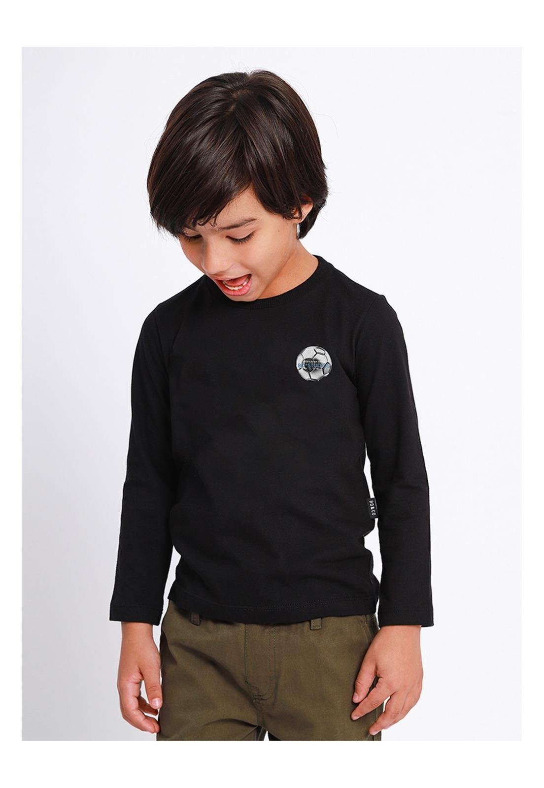 Infantil - Blusa Longa Menino Preto Banana Danger 1 Preto
