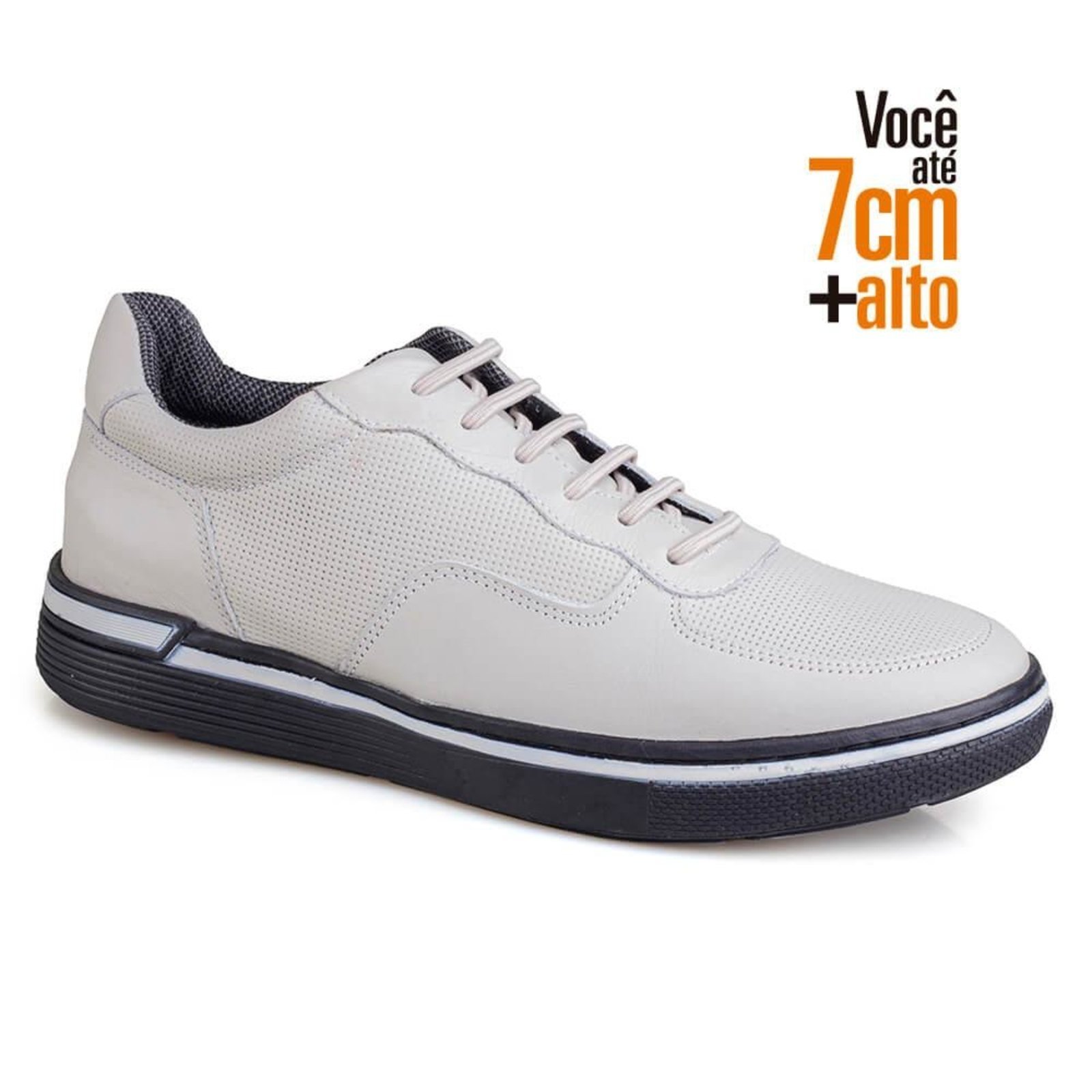 Sapatenis Couro Rafarillo Você + Alto Masculino 37 Off-white