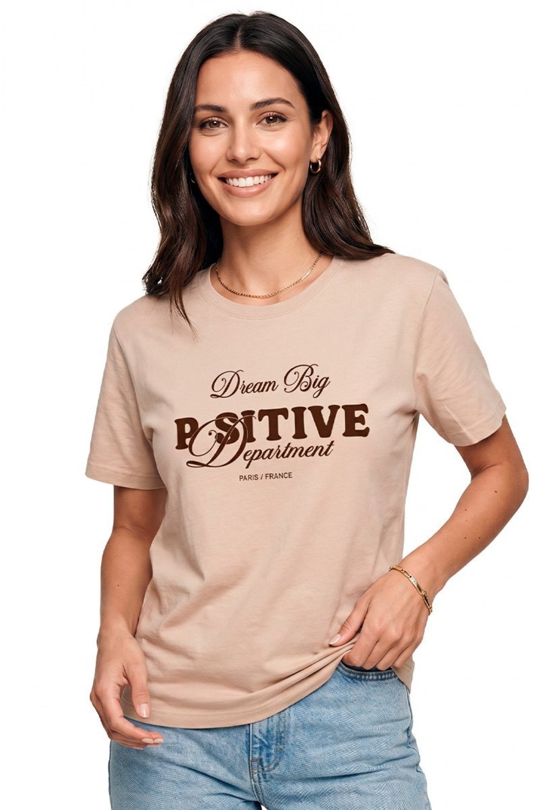 Camiseta Feminina Cianitas Chocolate Estampa Dream Big