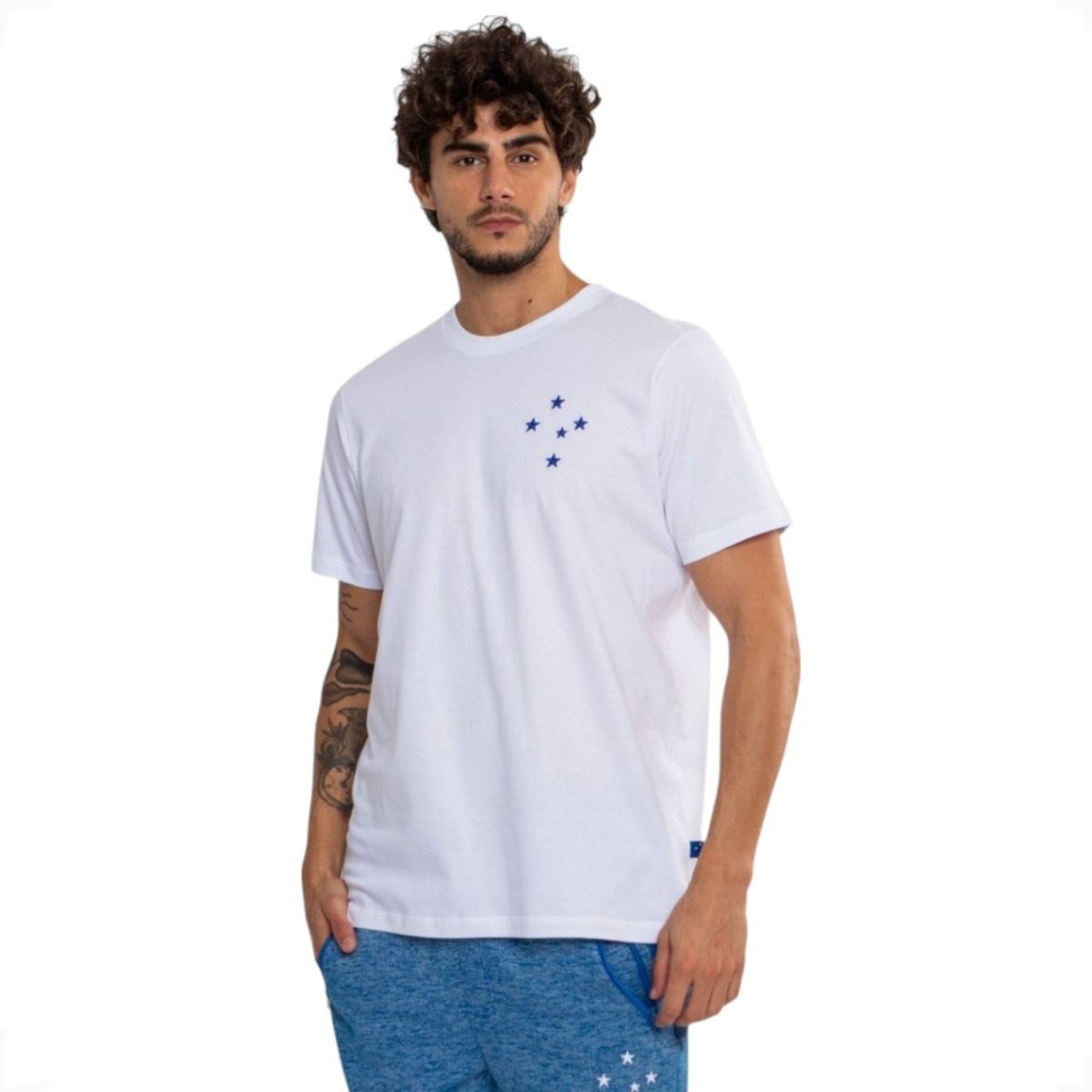 Camiseta Oficial Cruzeiro Classica Sintetica Branco