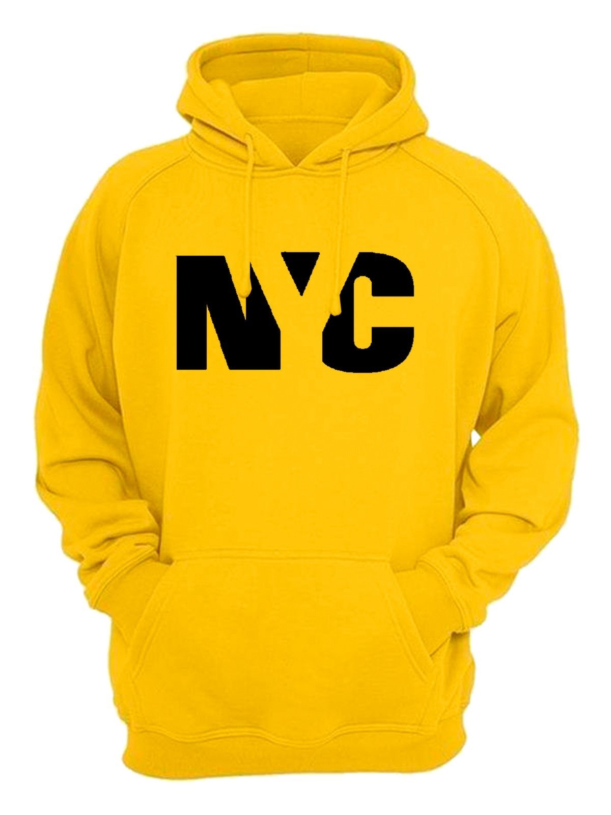 Moletom Flanelado Feminino Blusa de Frio Fechado Urbania Moleton Masculino Amarelo estampa NYC Preto