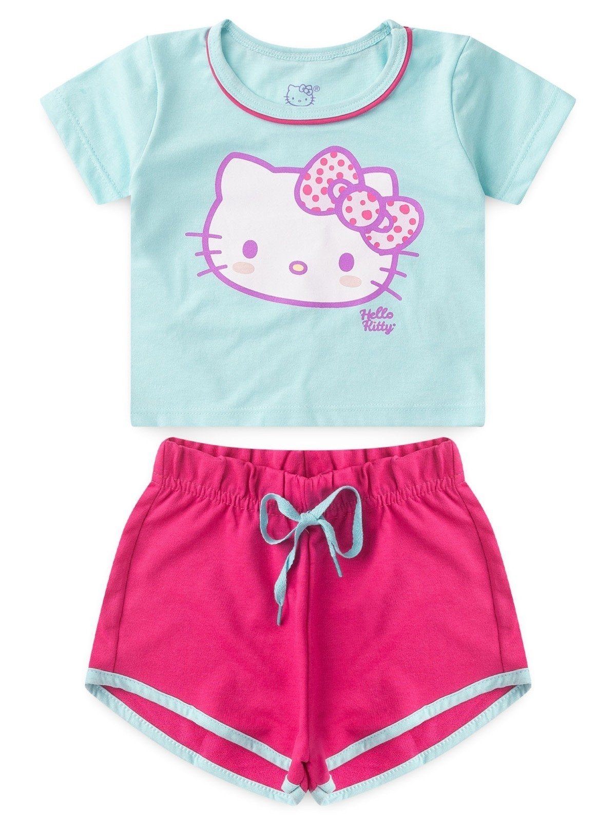 Infantil - Conjunto Hello Kitty Lacinho Turquesa