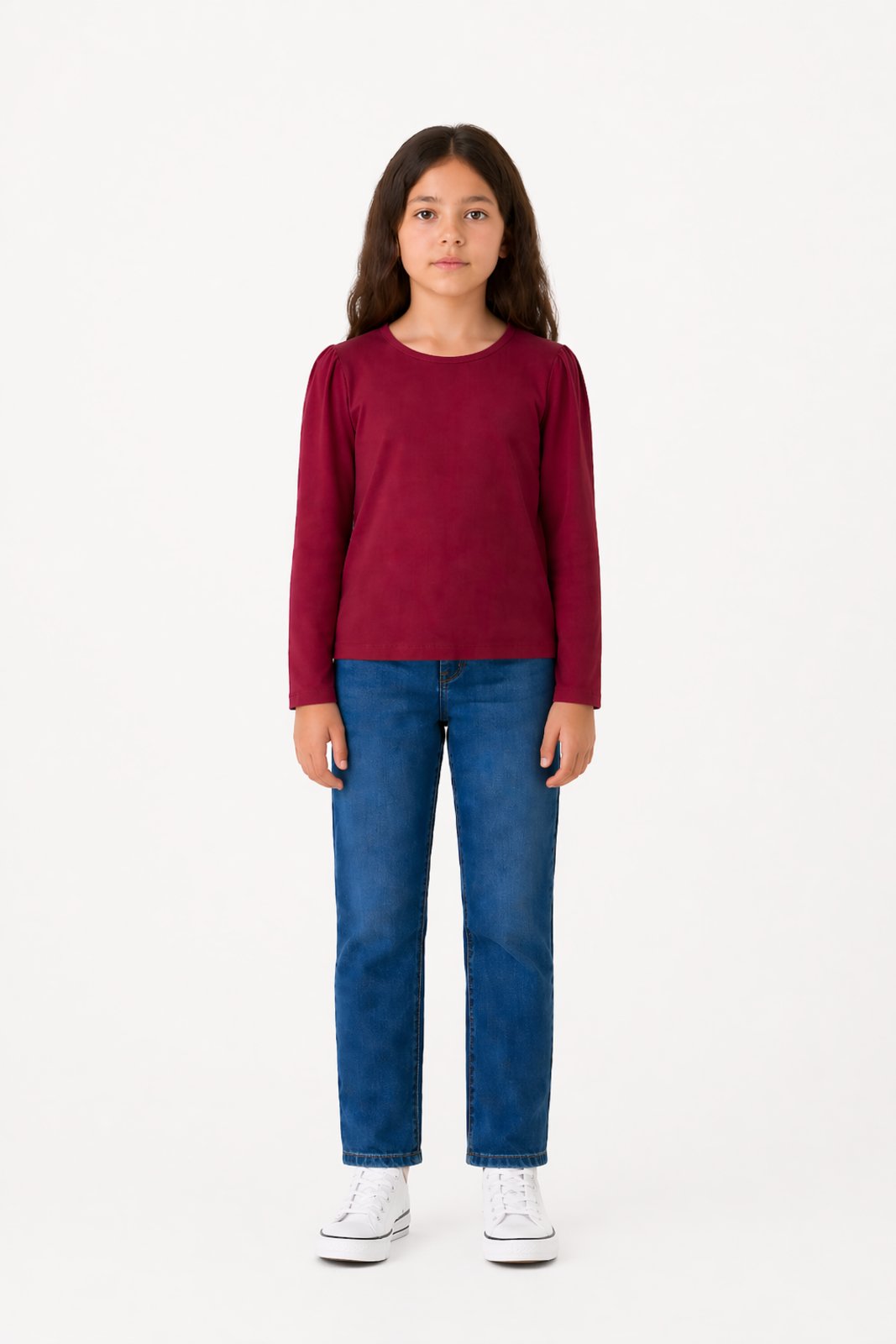 Infantil - Blusa D Bell Outlet Fashion Manga Longa Marsala