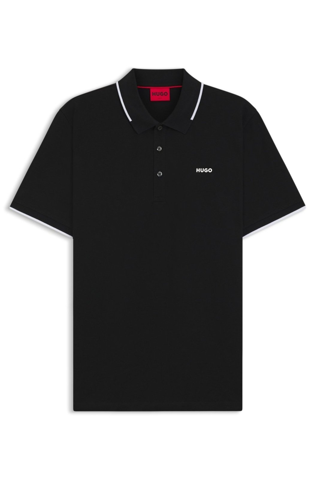 Polo De Ajuste Slim De Algodão Elástico Com Logo Estampado