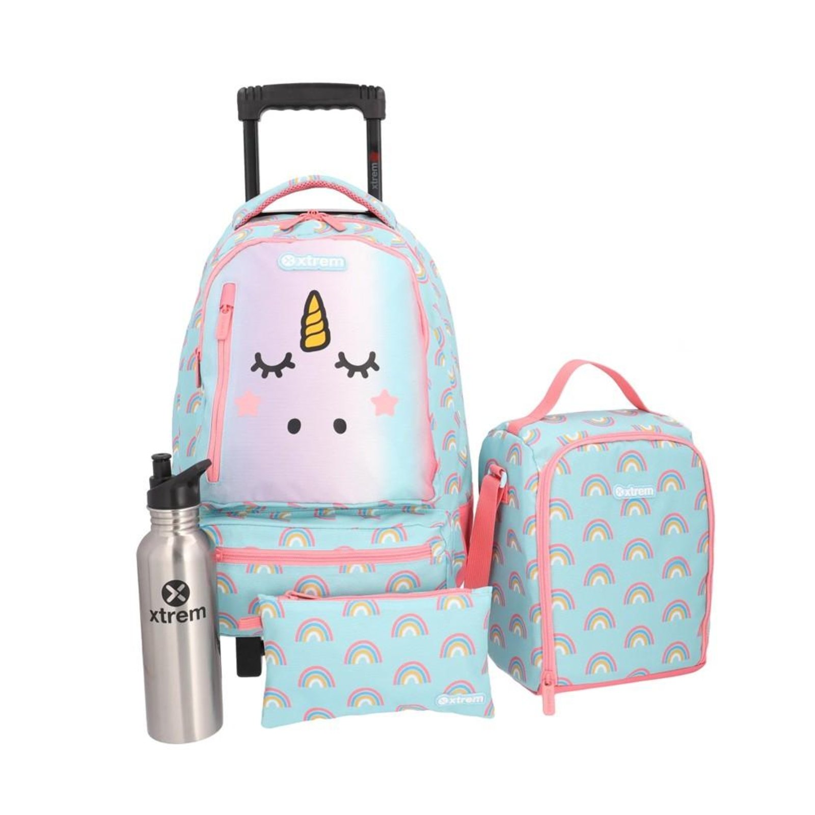 Vista 2 Infantil - Kit Escolar Xtrem 4 Peças Run Pack 295 Aqua Unicórnio Azul incolor aqua Xtrem incolor aqua