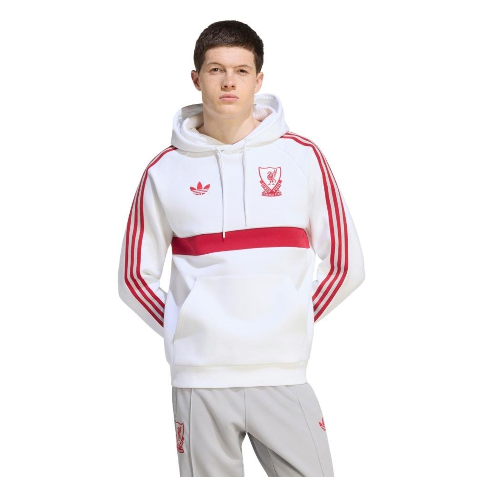 MOLETOM COM CAPUZ LIVERPOOL FC ORIGINALS adidas Performance Branco