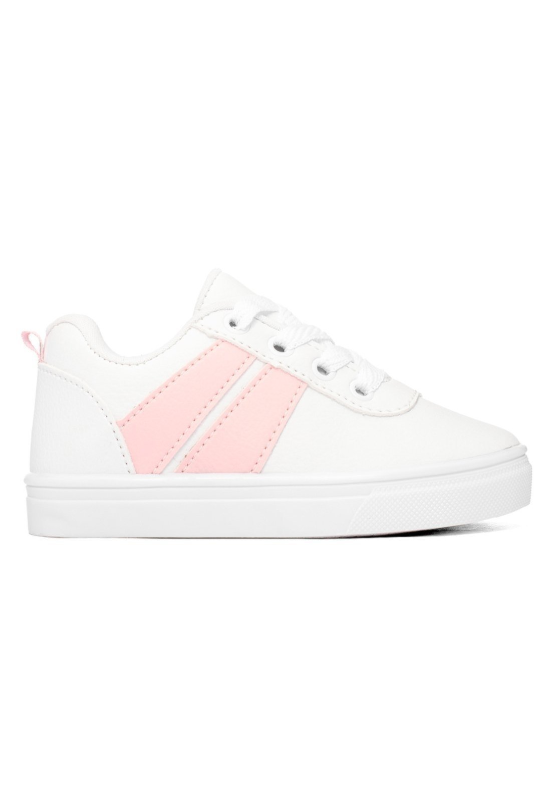 Infantil - Tenis Feminino Casual Menina Funfy Baby 3127A Branco Confortável e Leve do 20 ao 27