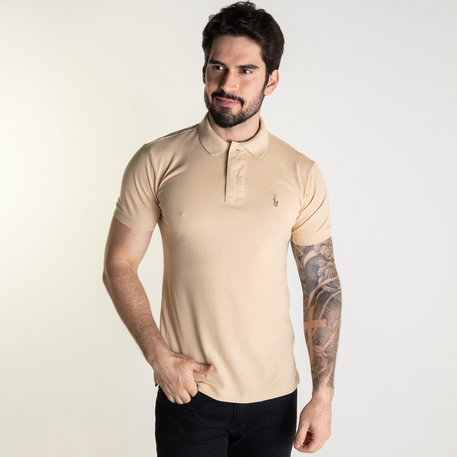 Camisa Polo RL Colored Bege