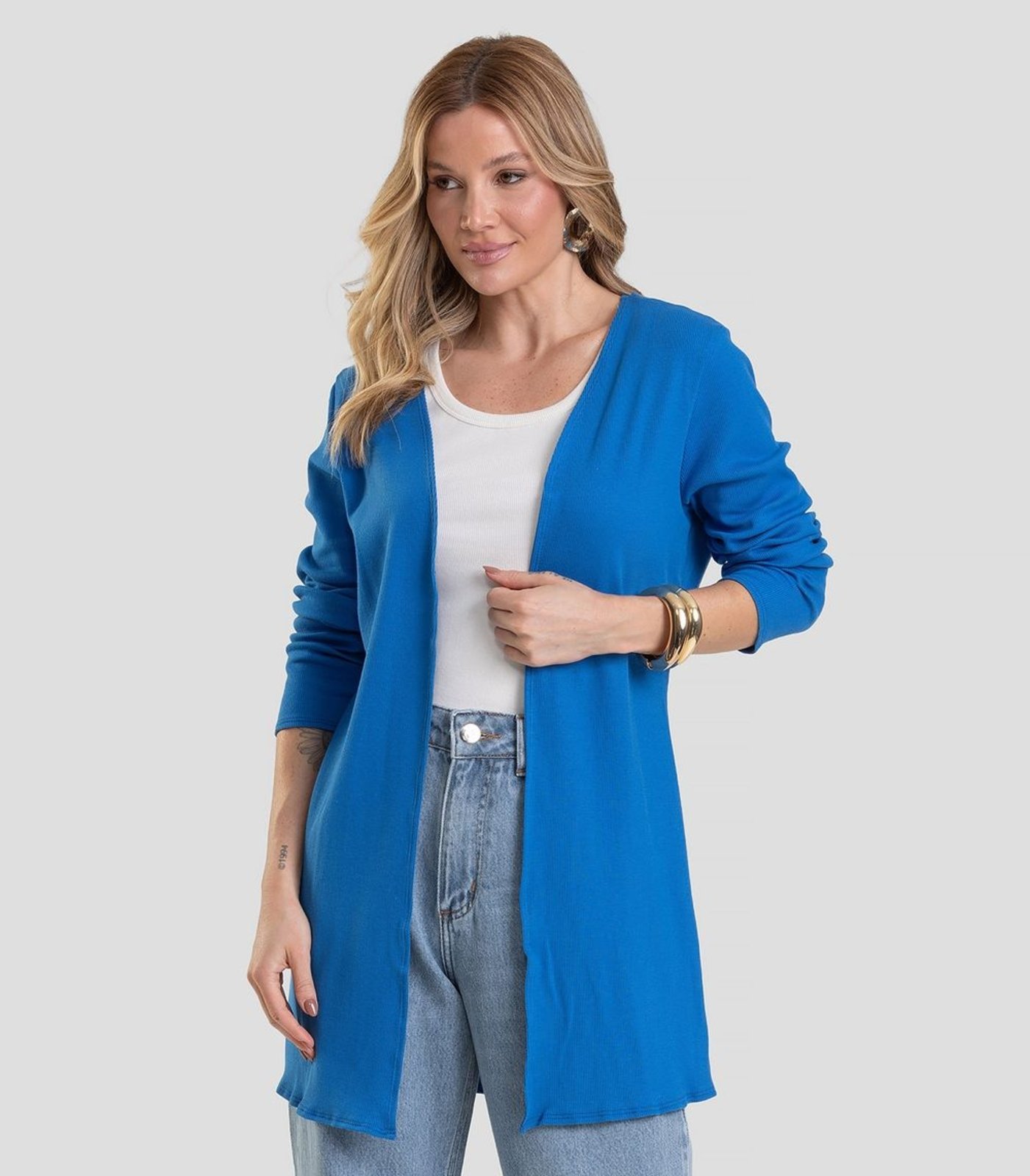 Cardigan Infinita Cor Azul