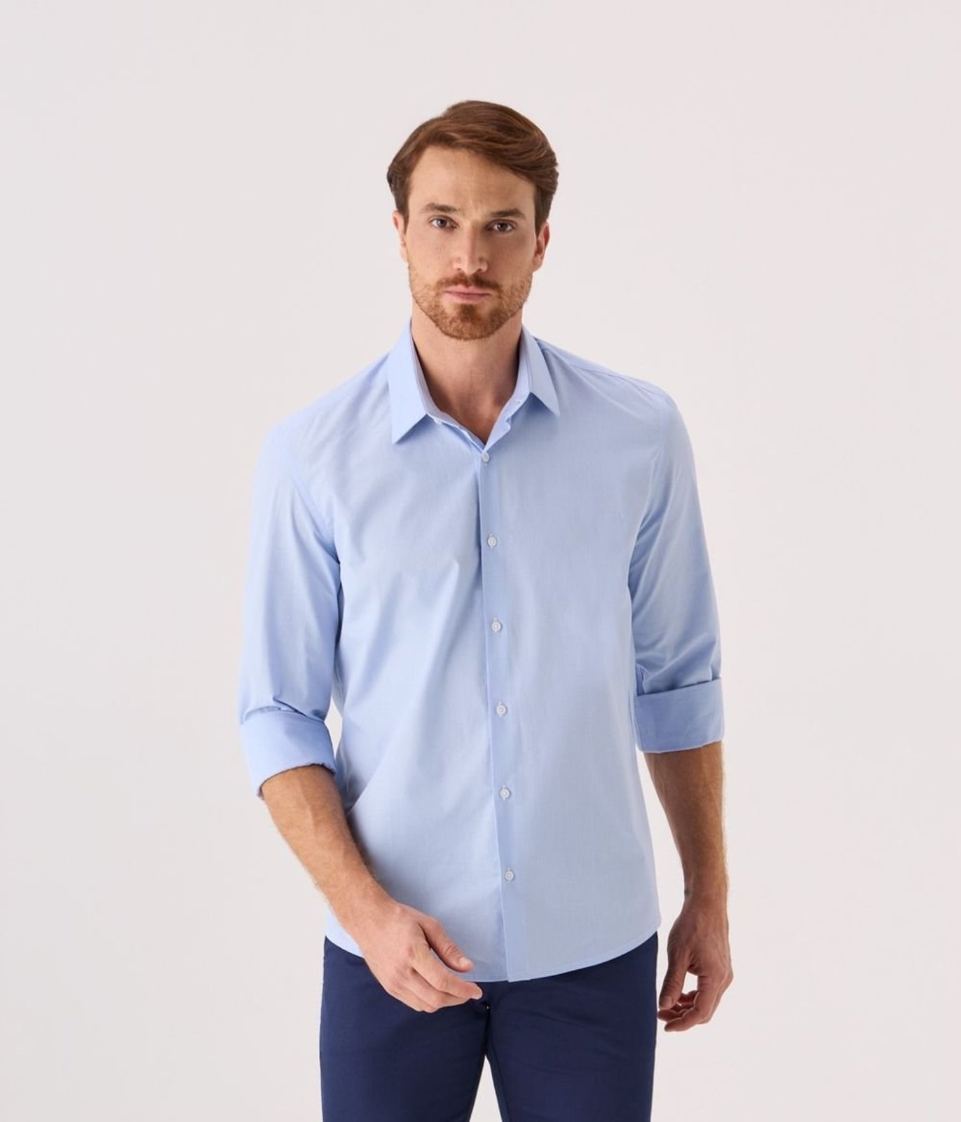 Camisa Social Makenji Masculina Azul Claro