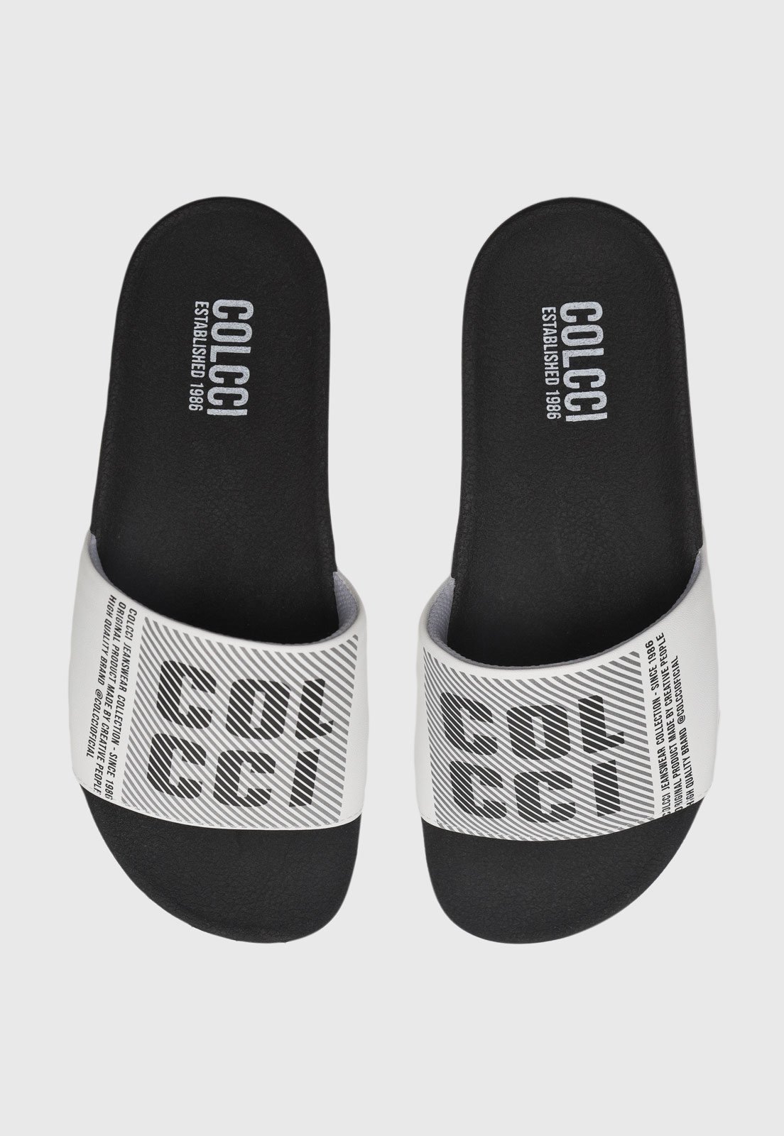 Chinelo Feminino Colcci Slide Preto e Branco