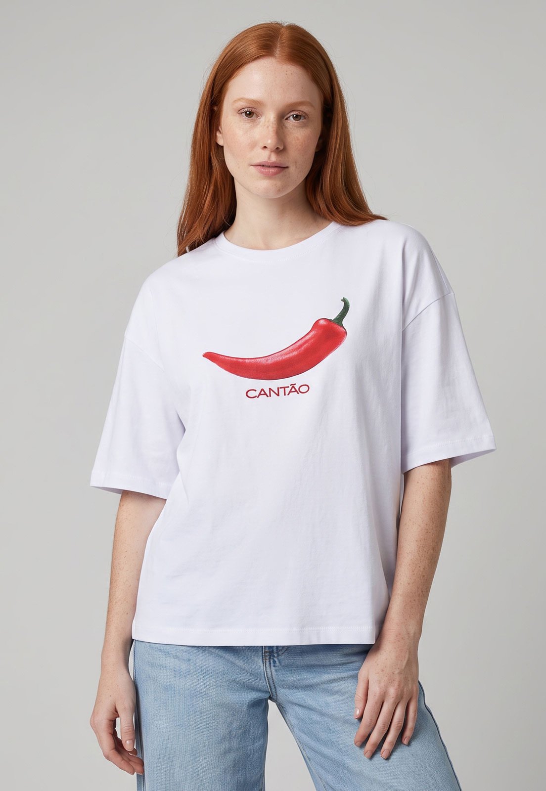 Camiseta Feminina Cantão Maxi Pimenta Branca