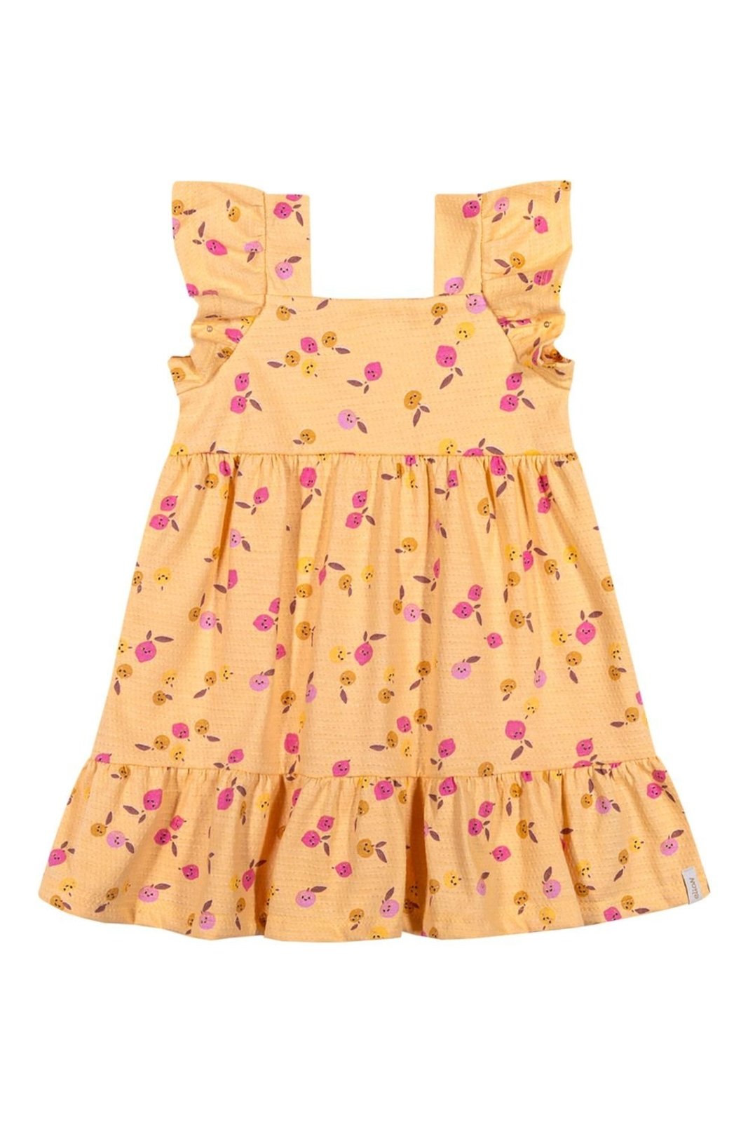 Infantil - Vestido Menina Texturizado Frutas Elian Amarelo