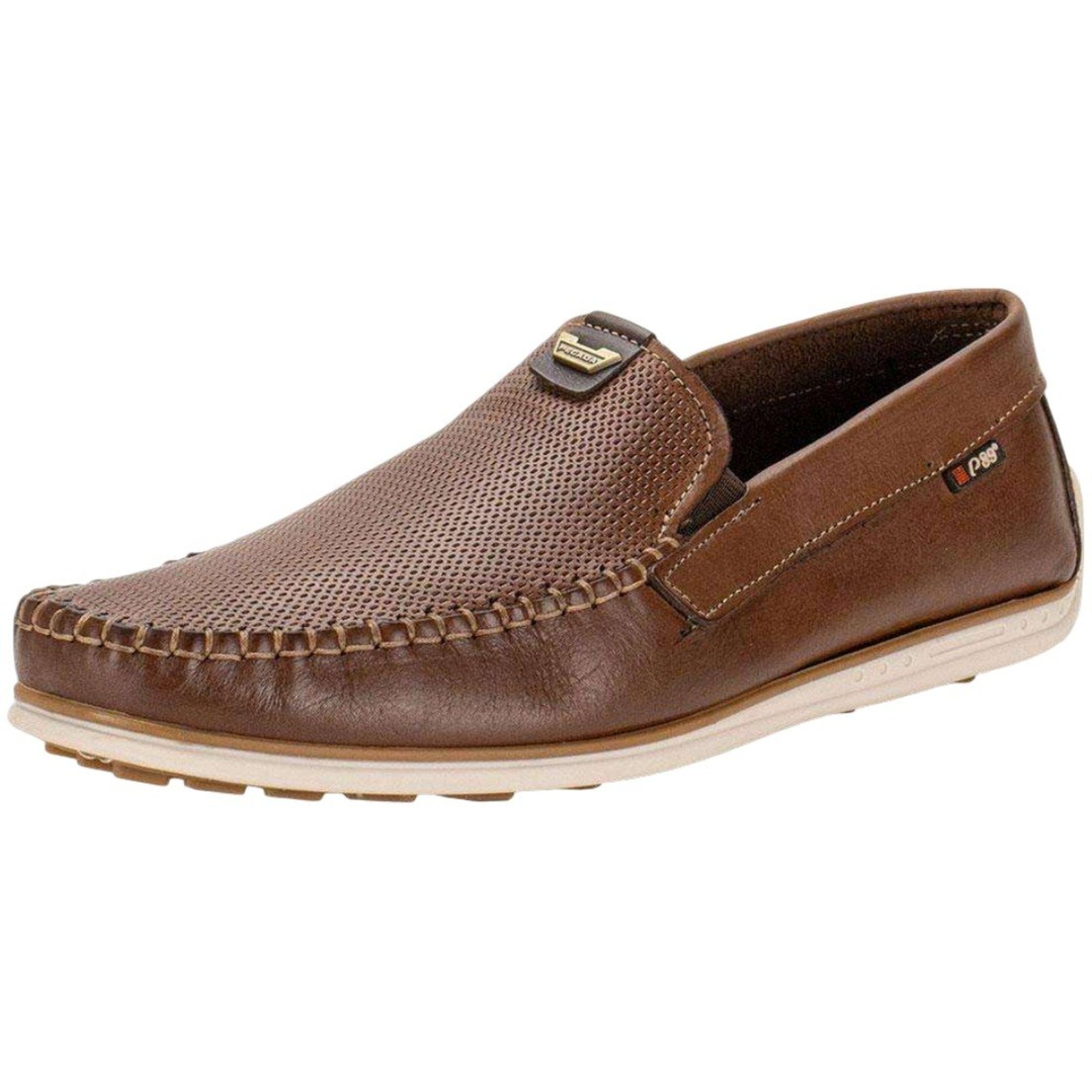 Mocassim Masculino Couro Estilo Maciez Fácil Calce Pegada