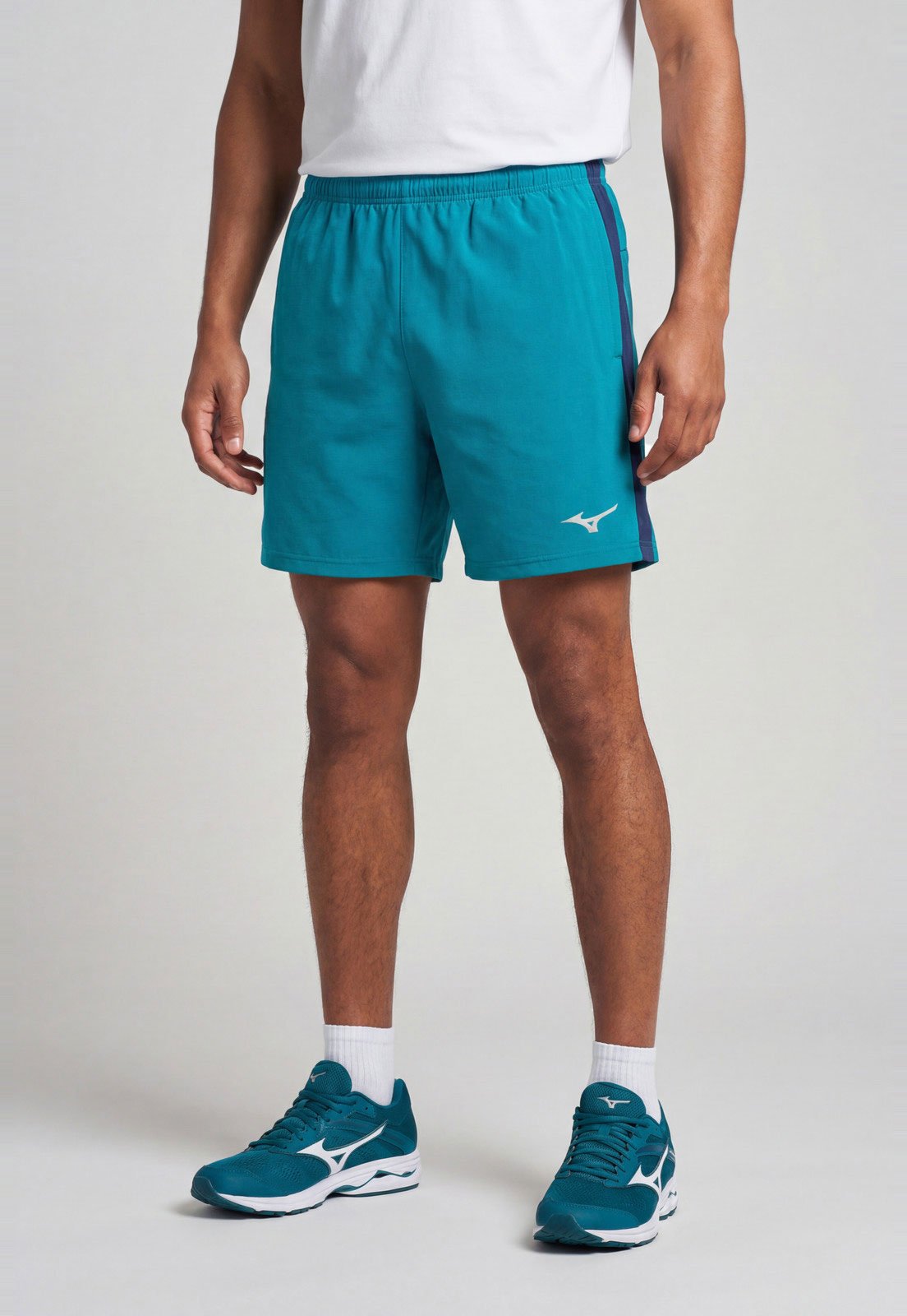 Short Masculino Mizuno Com Detalhe Lateral Azul