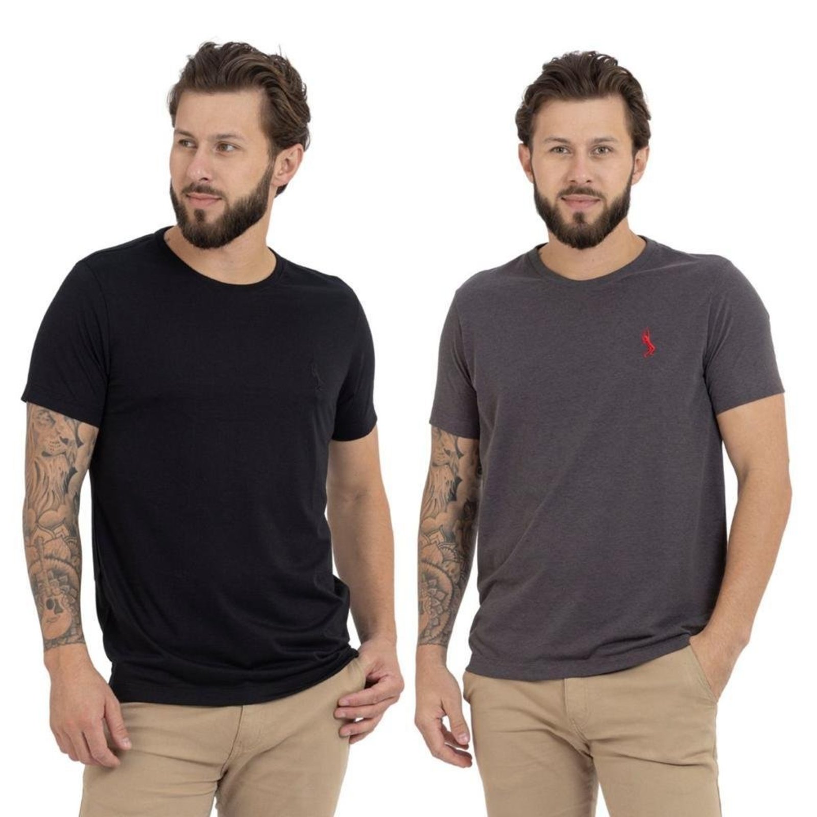 Kit 2 Camiseta Básica Casual Masculina Confortável em Malha Leve