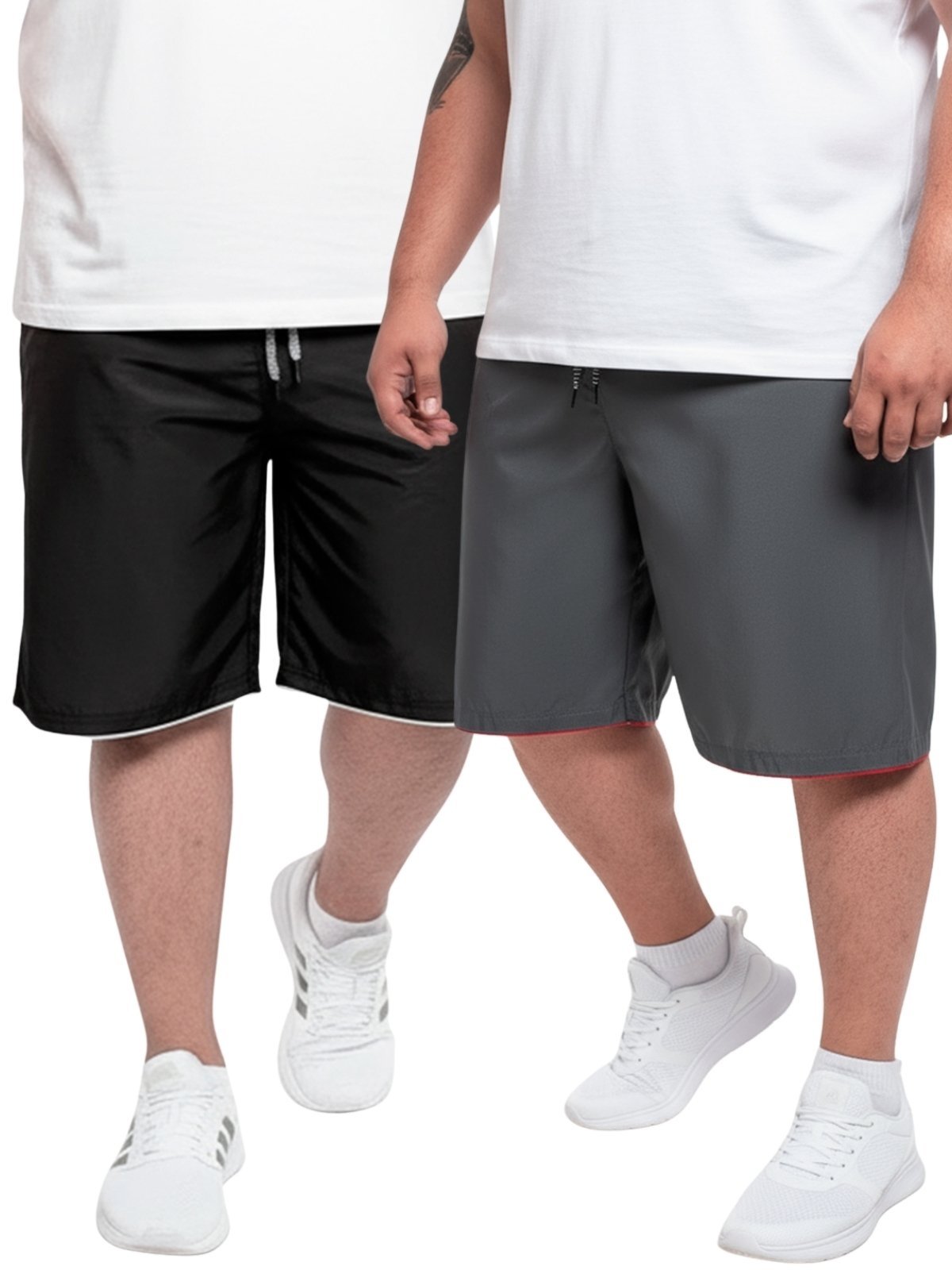 KIT 2 Bermudas Popular Plus Size Frent’s Tactel Leve Esporte Dia a Dia