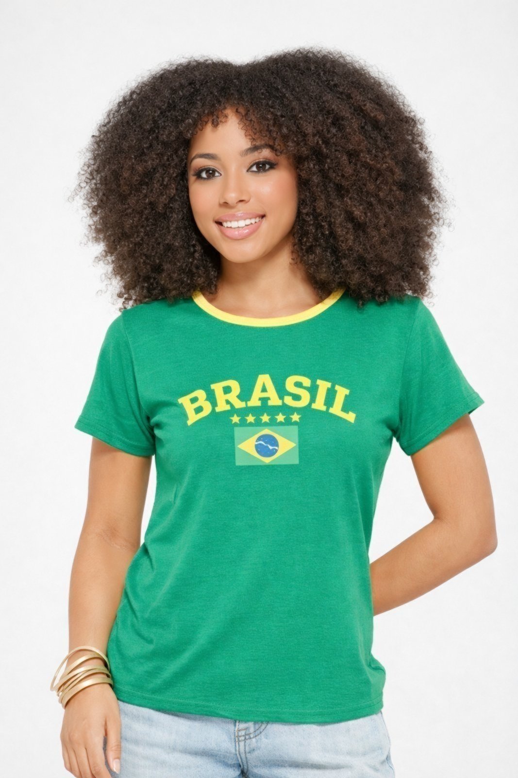 T-shirt D Bell Outlet Fashion Seleção Brasil Estampada Verde