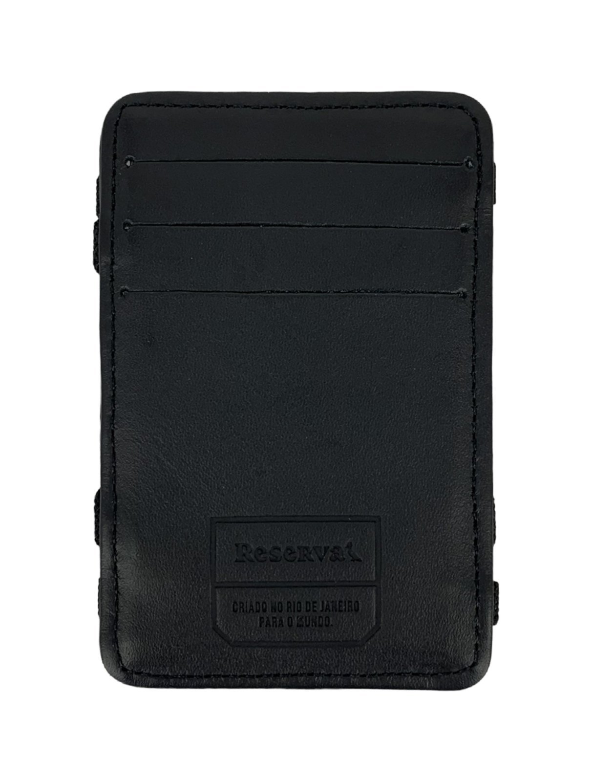 Vista 2 Carteira Reserva Masculina Couro Neutral Mágica Preta preto Reserva preto