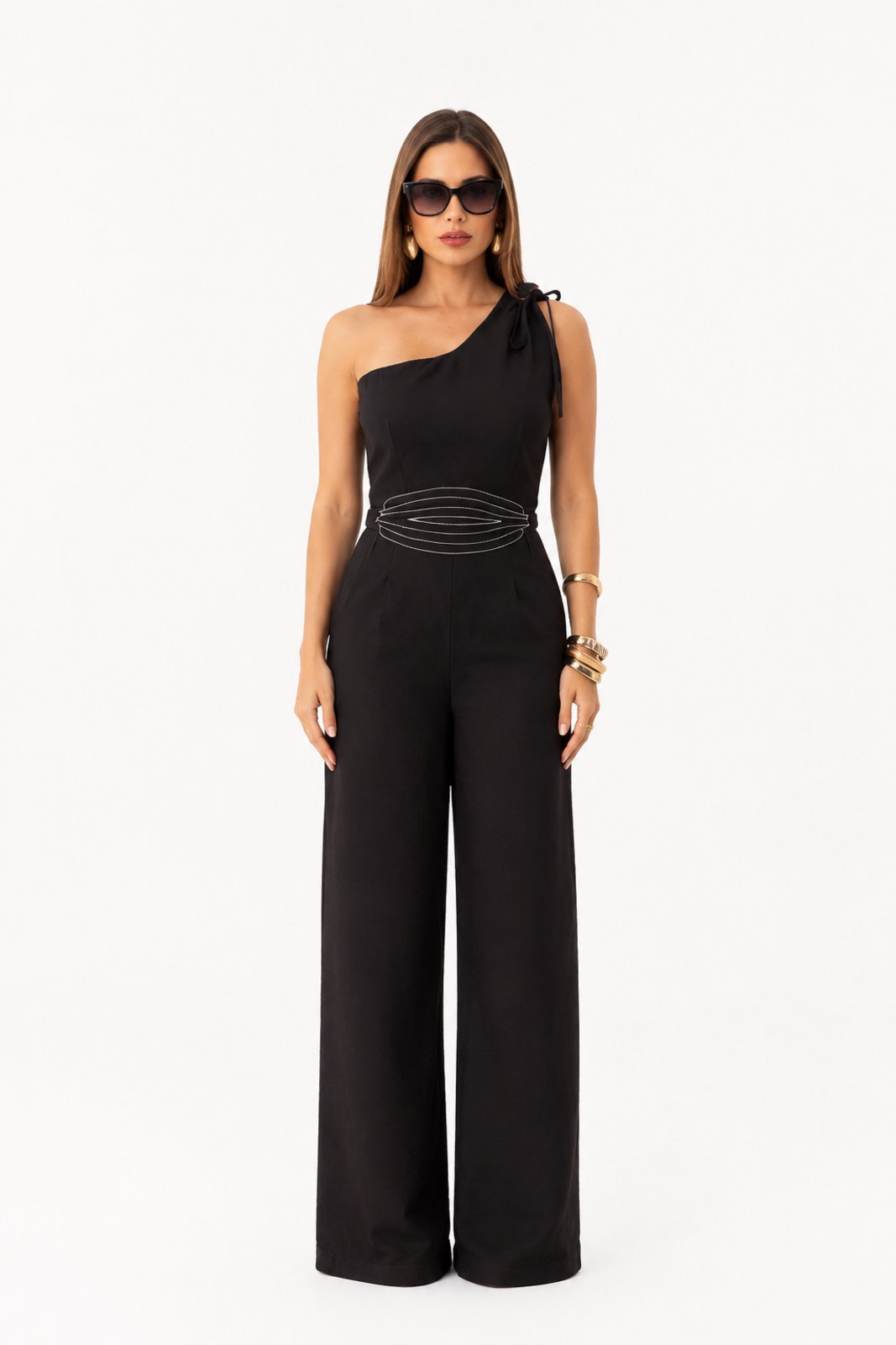 Conjunto D Bell Outlet Fashion Assimetrico Preto
