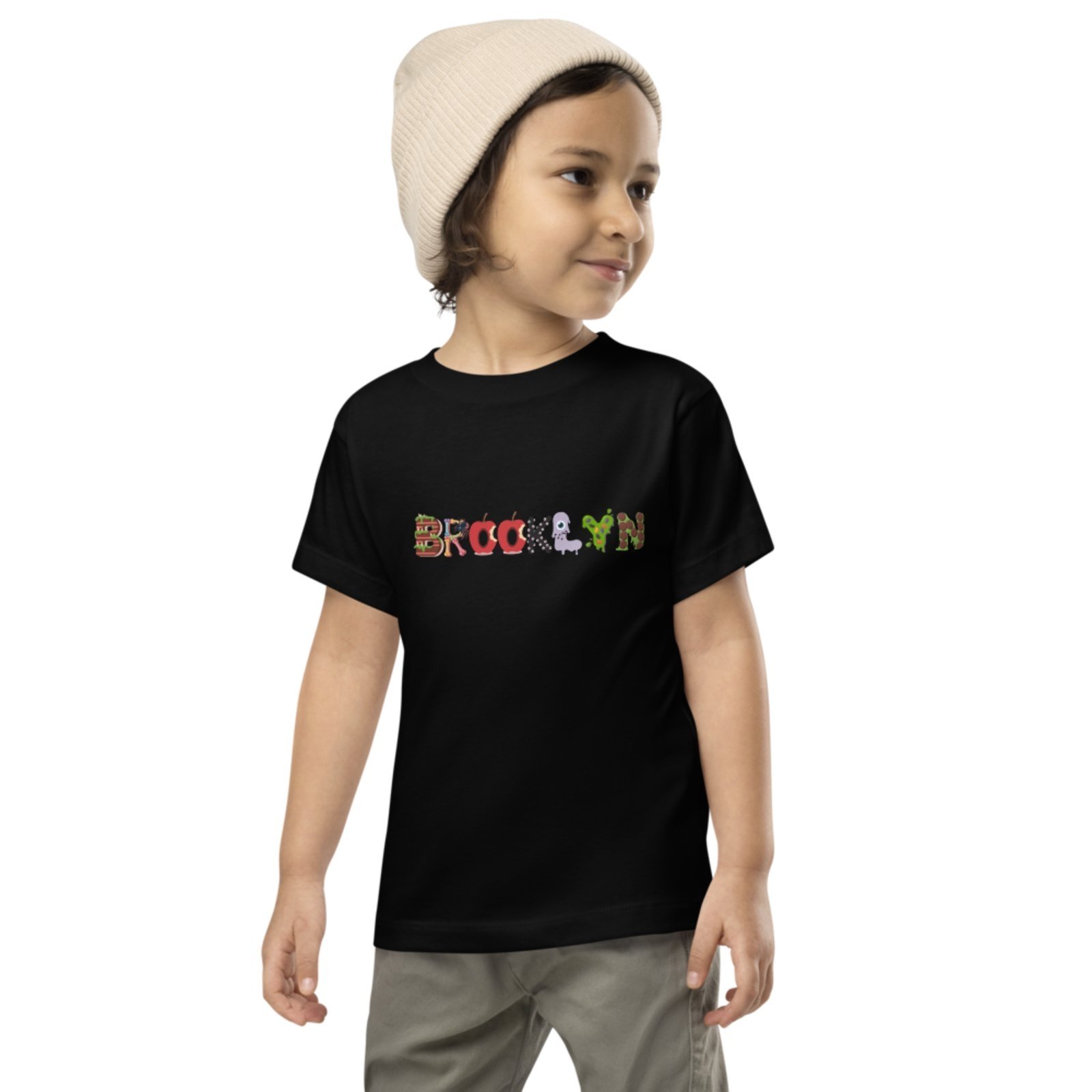 Infantil - Camiseta Blusa Manga Curta Urbania Algodão Preta Preto estampa brooklyn