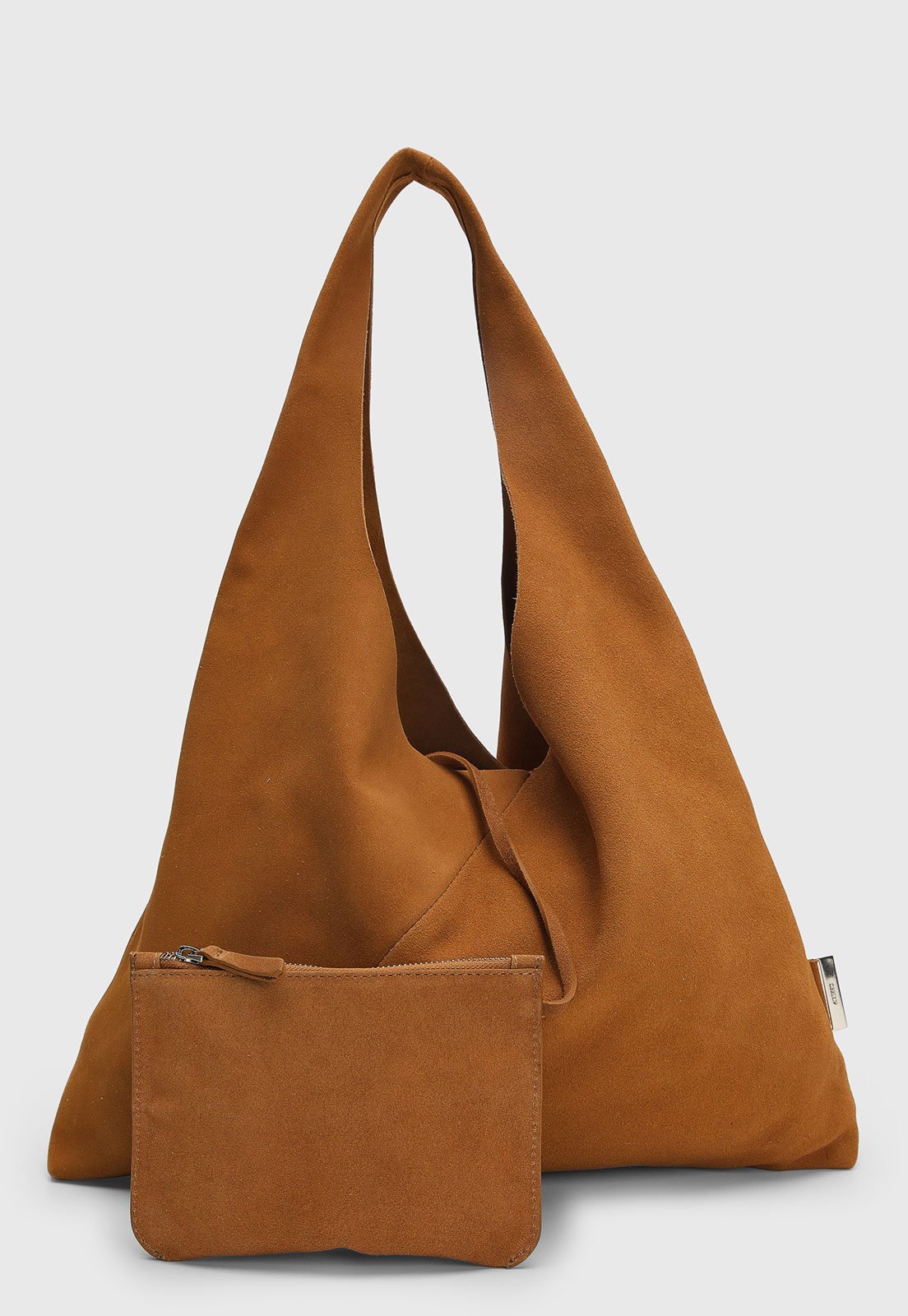 Kit Bolsa Grande Feminina Arezzo e Necessaire Removível Caramelo