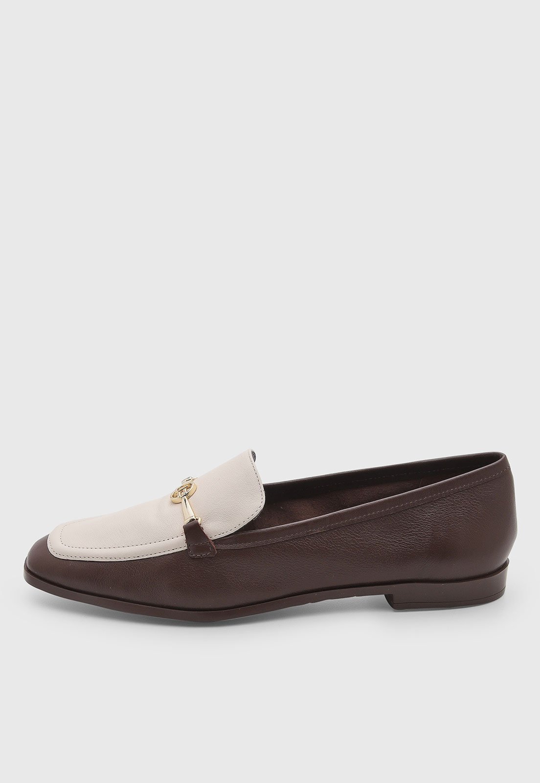 Mocassim Jorge Bischoff Couro Bicolor Marrom