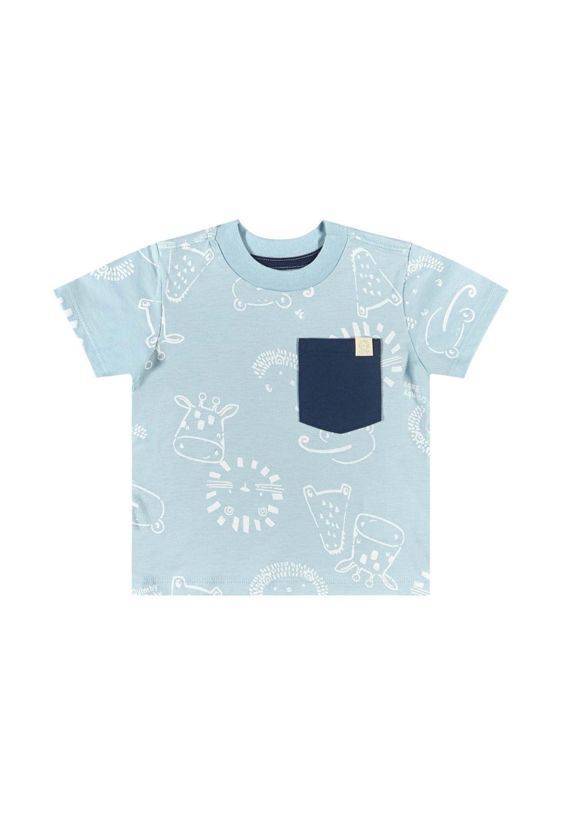 Vista 3 Infantil - Conjunto com Camiseta e Short em Moletom para Menino Quimby azul Quimby azul