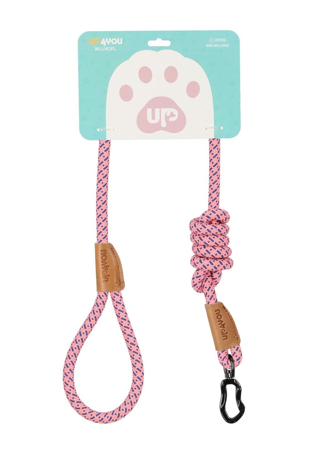 Infantil - Guia Pet Simples Ajustável Poliéster Solids Up4you Rosa