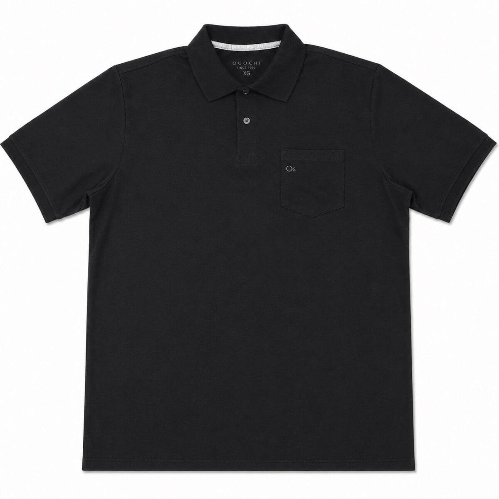 Camisa Polo Manga Curta Plus Size Masculina 007000002 Ogochi Preta