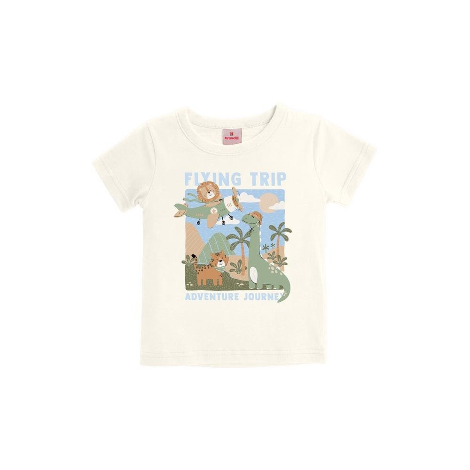 Infantil - Camiseta Manga Curta Estampa Aventura Brandili Off White 1 Off-white