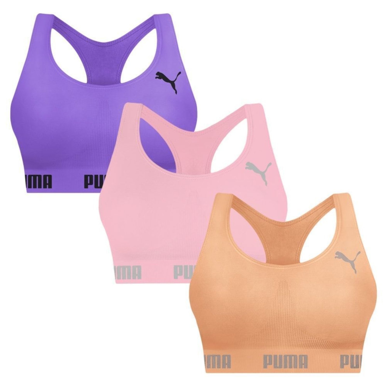 Kit 3 Tops Puma Nadador Sem Costura Feminino – Rosa – puma