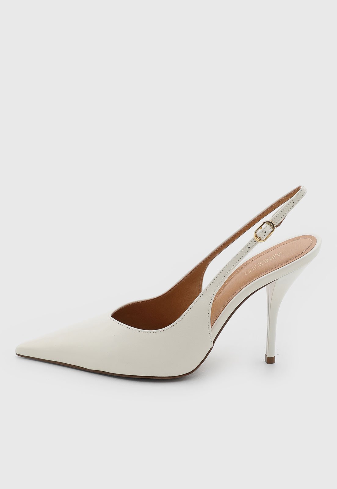Scarpin Feminino Arezzo Couro Slingback Branco