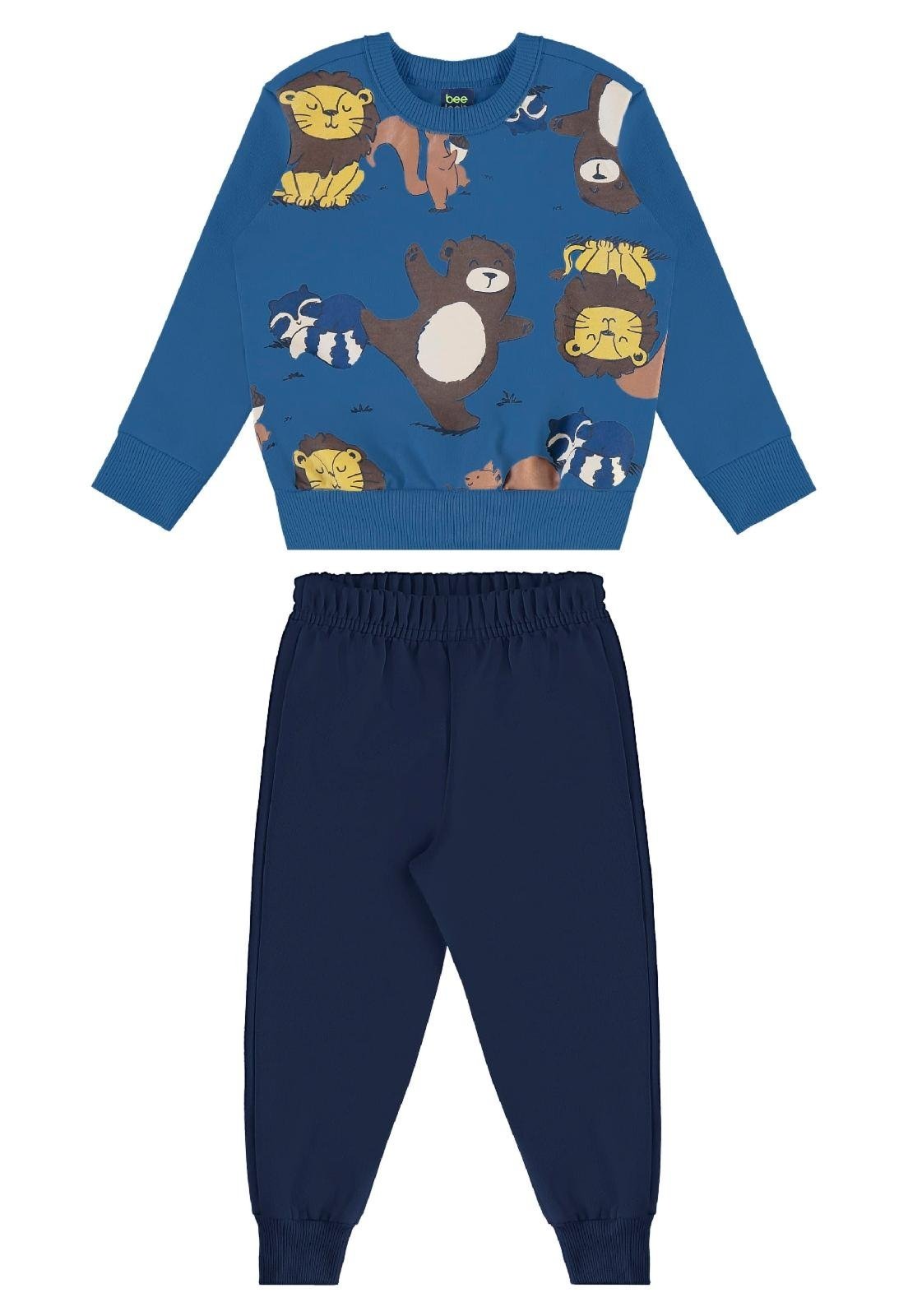 Infantil - Conjunto Peludinhos Blusão Bee Loop Marrom