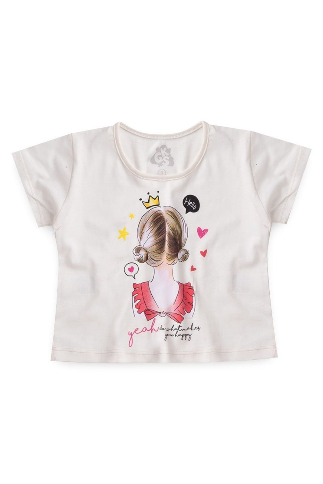 Vista 2 Infantil - Conjunto para Menina Cropped e Shorts GKS off-white GKS off-white