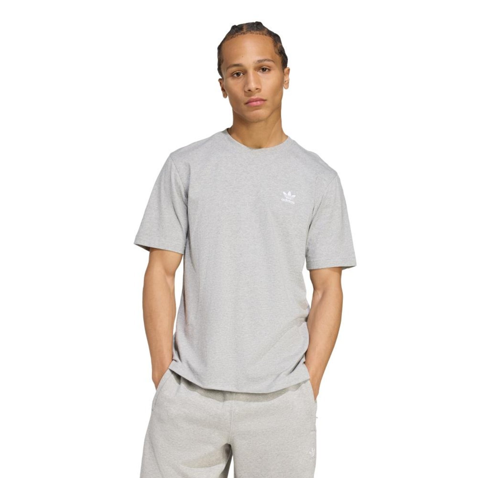 Camiseta Trefoil Essentials adidas Originals Cinza