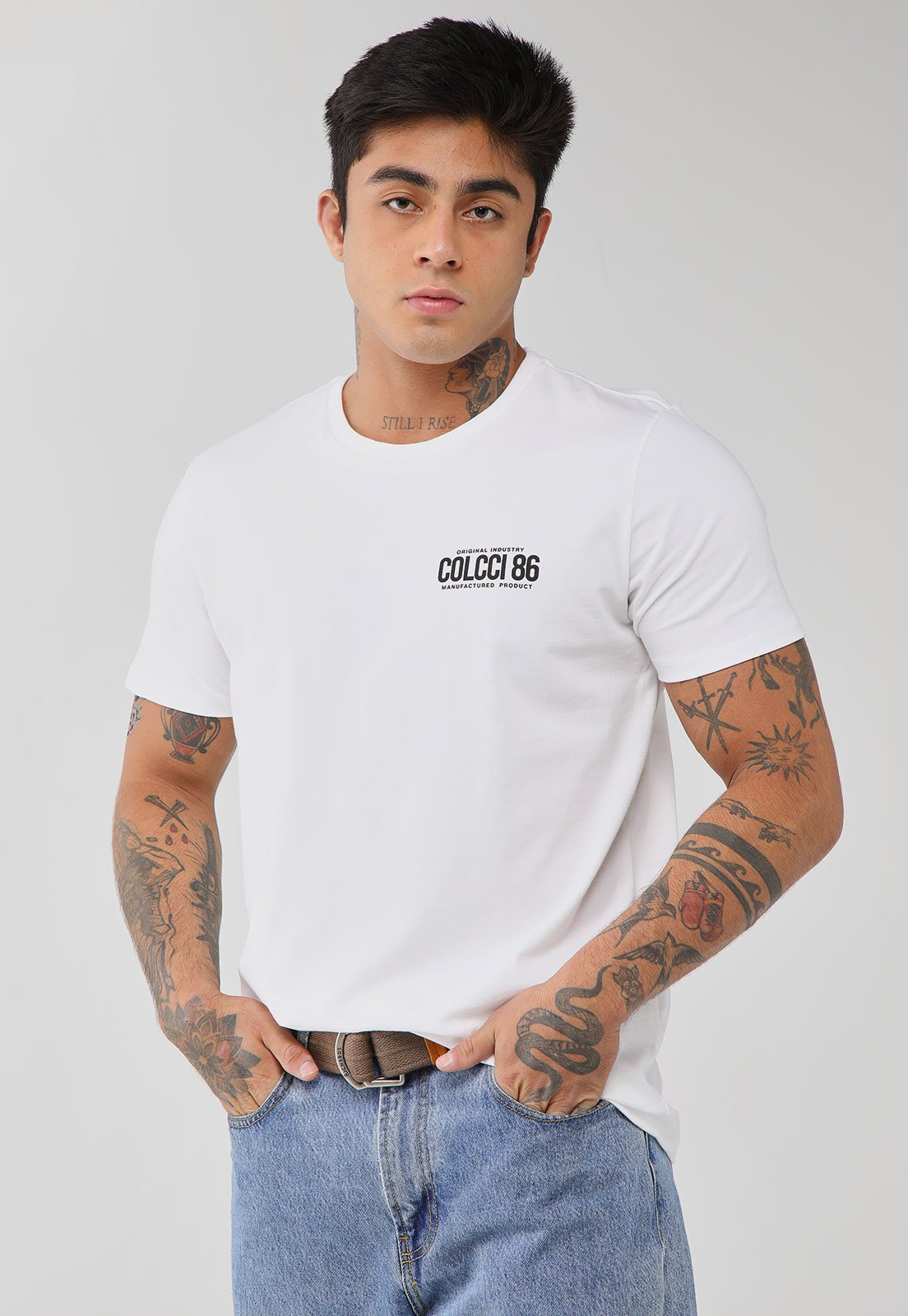 Camiseta Masculina Colcci Logo 86 Branca