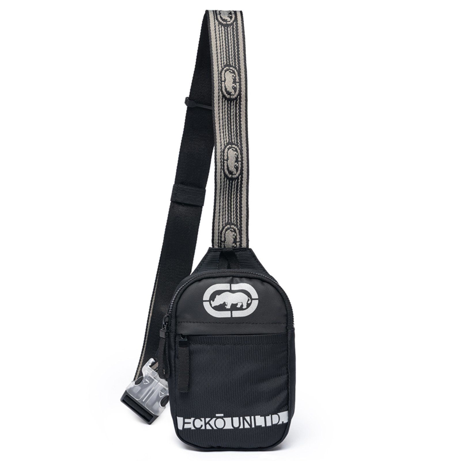 Bolsa Transversal Ecko Shoulder Bag Reforçada Moderna Preta